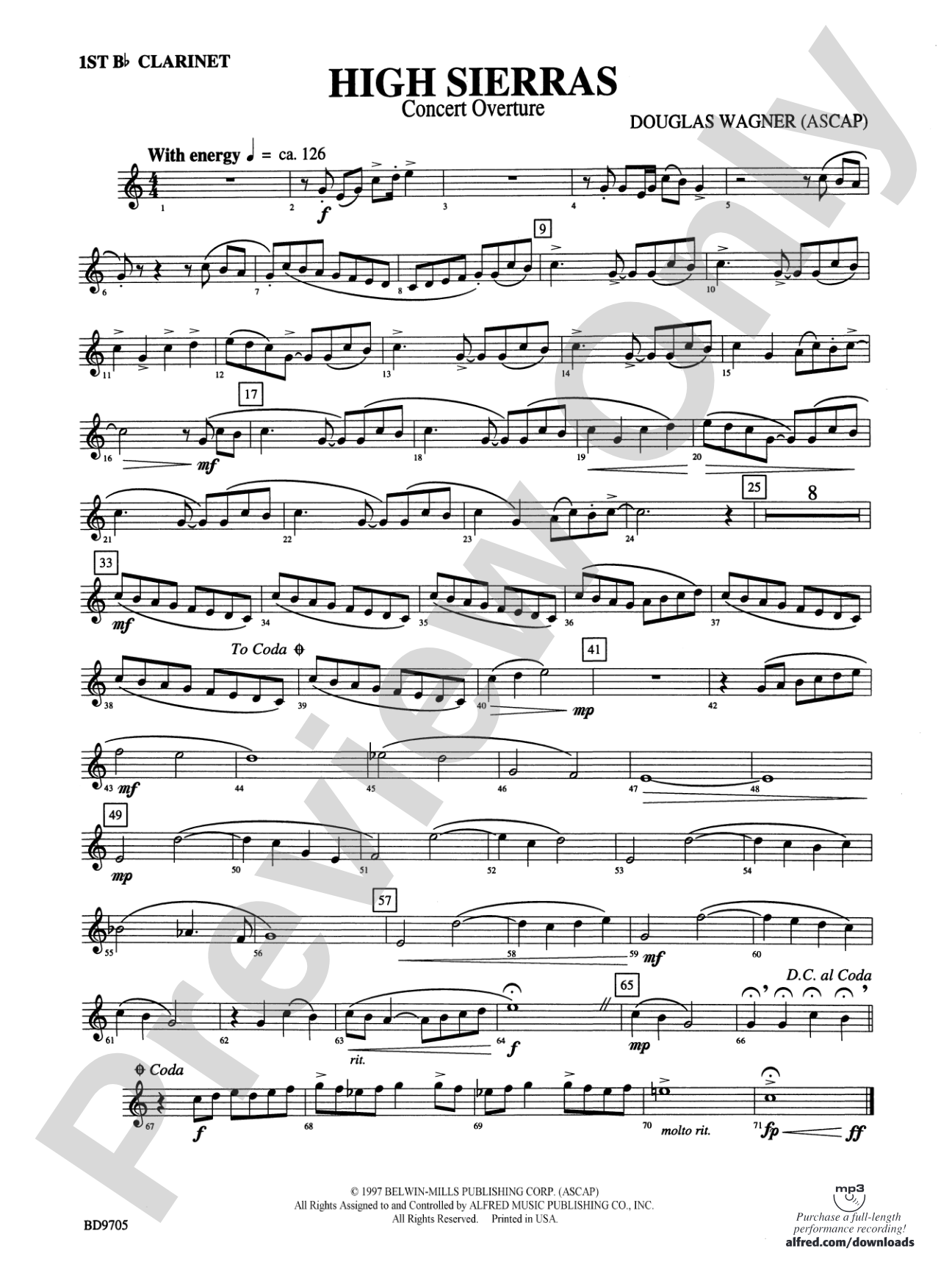 High Sierras: 1st B-flat Clarinet