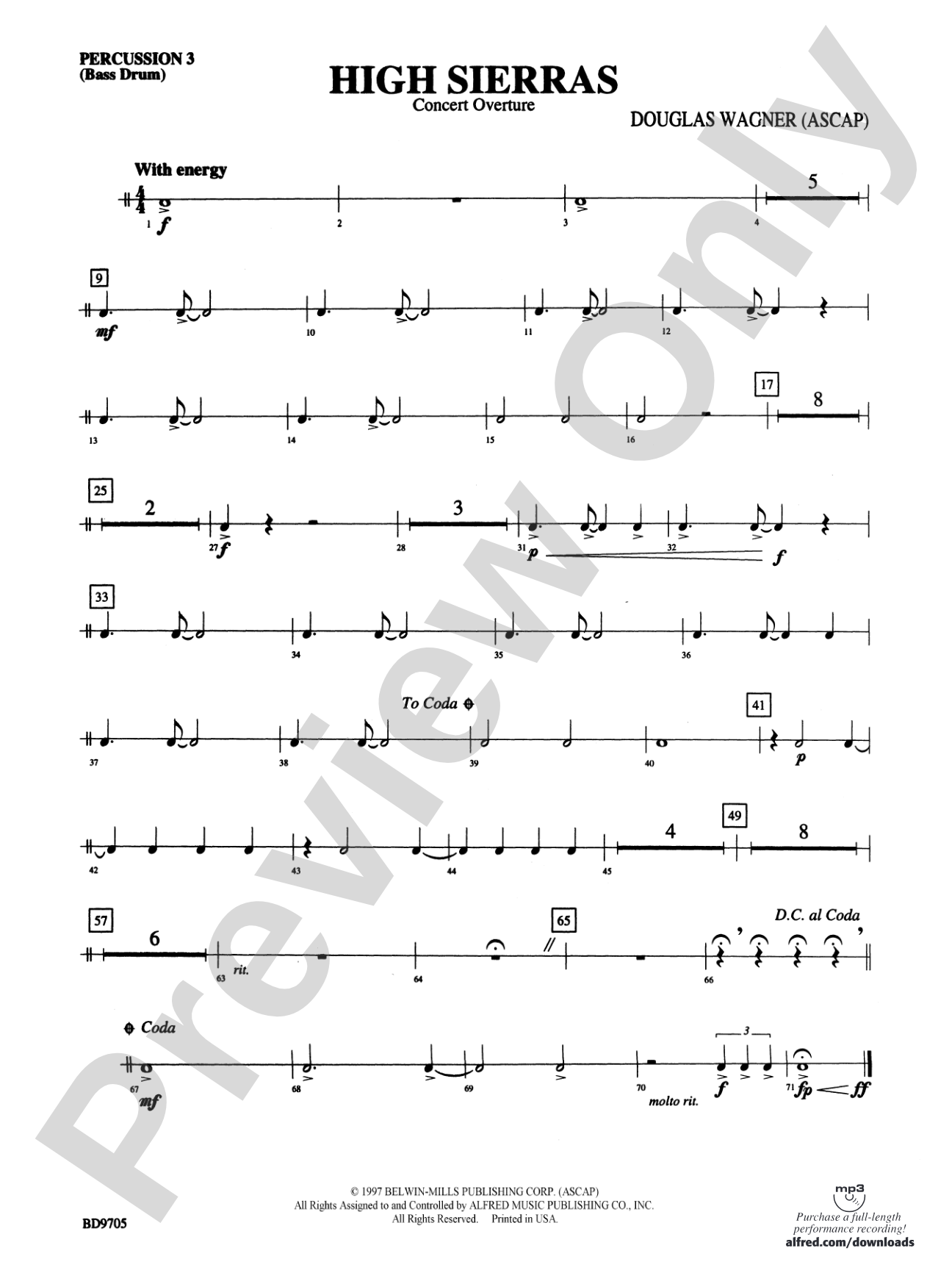 High Sierras: 3rd Percussion