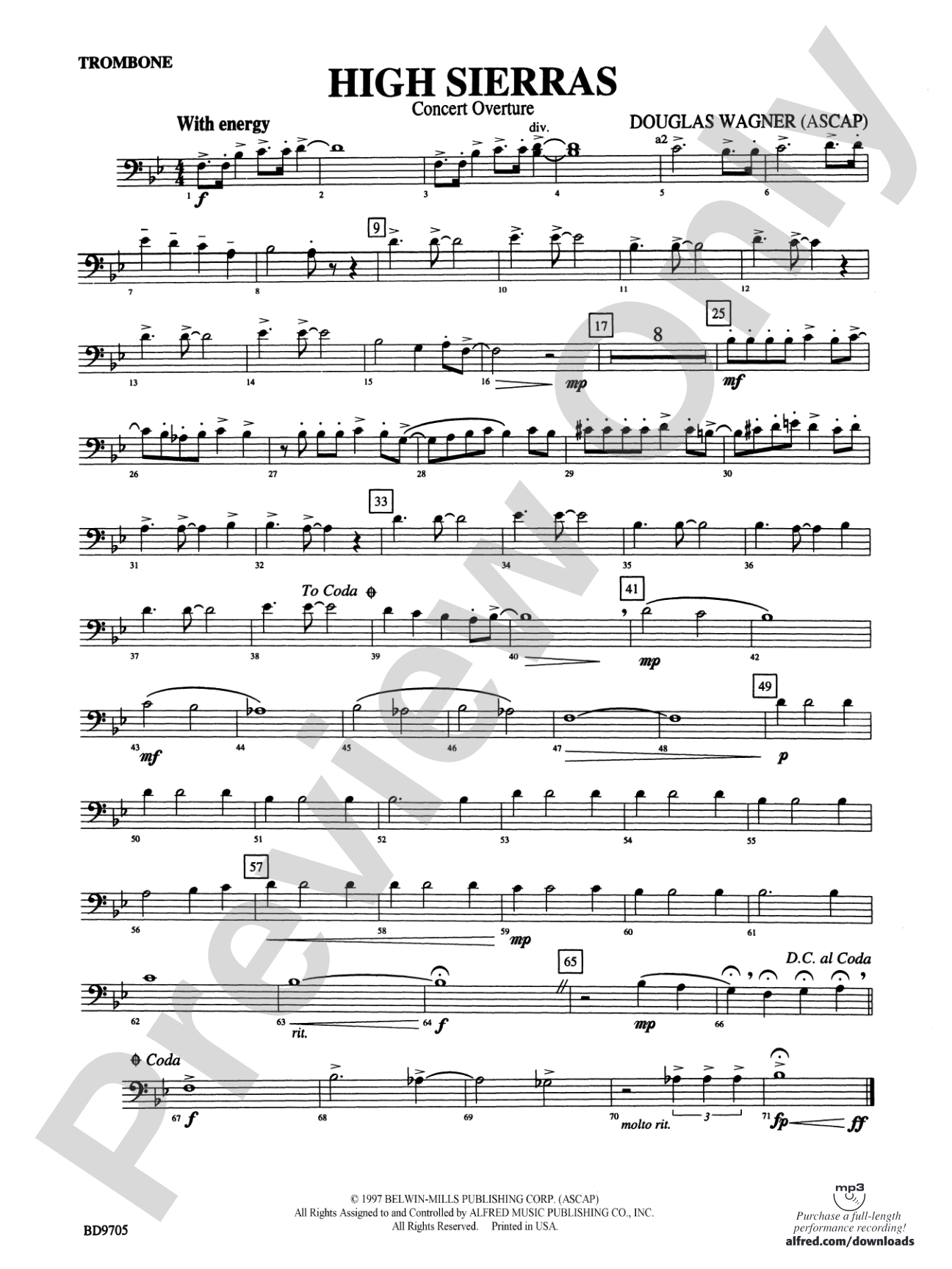 High Sierras: 1st Trombone