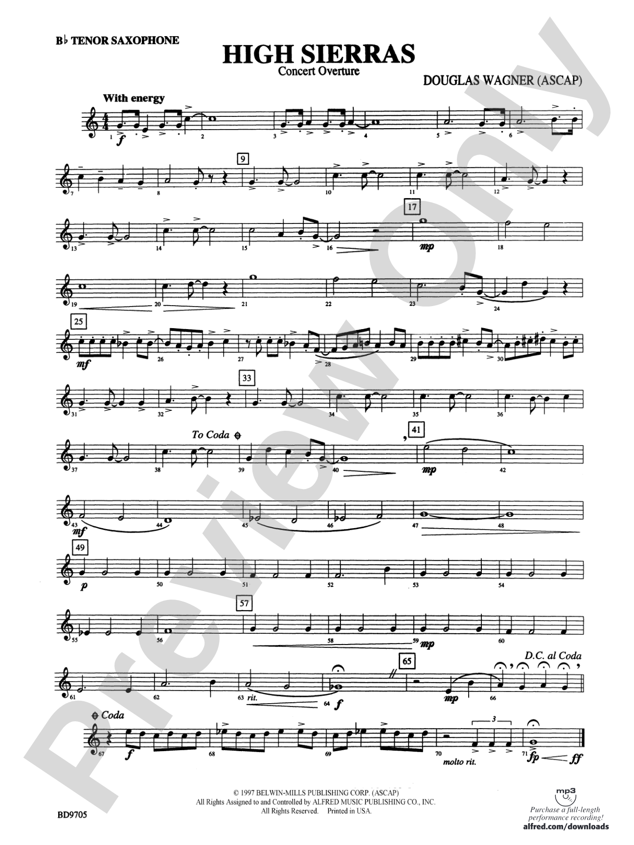 High Sierras: B-flat Tenor Saxophone
