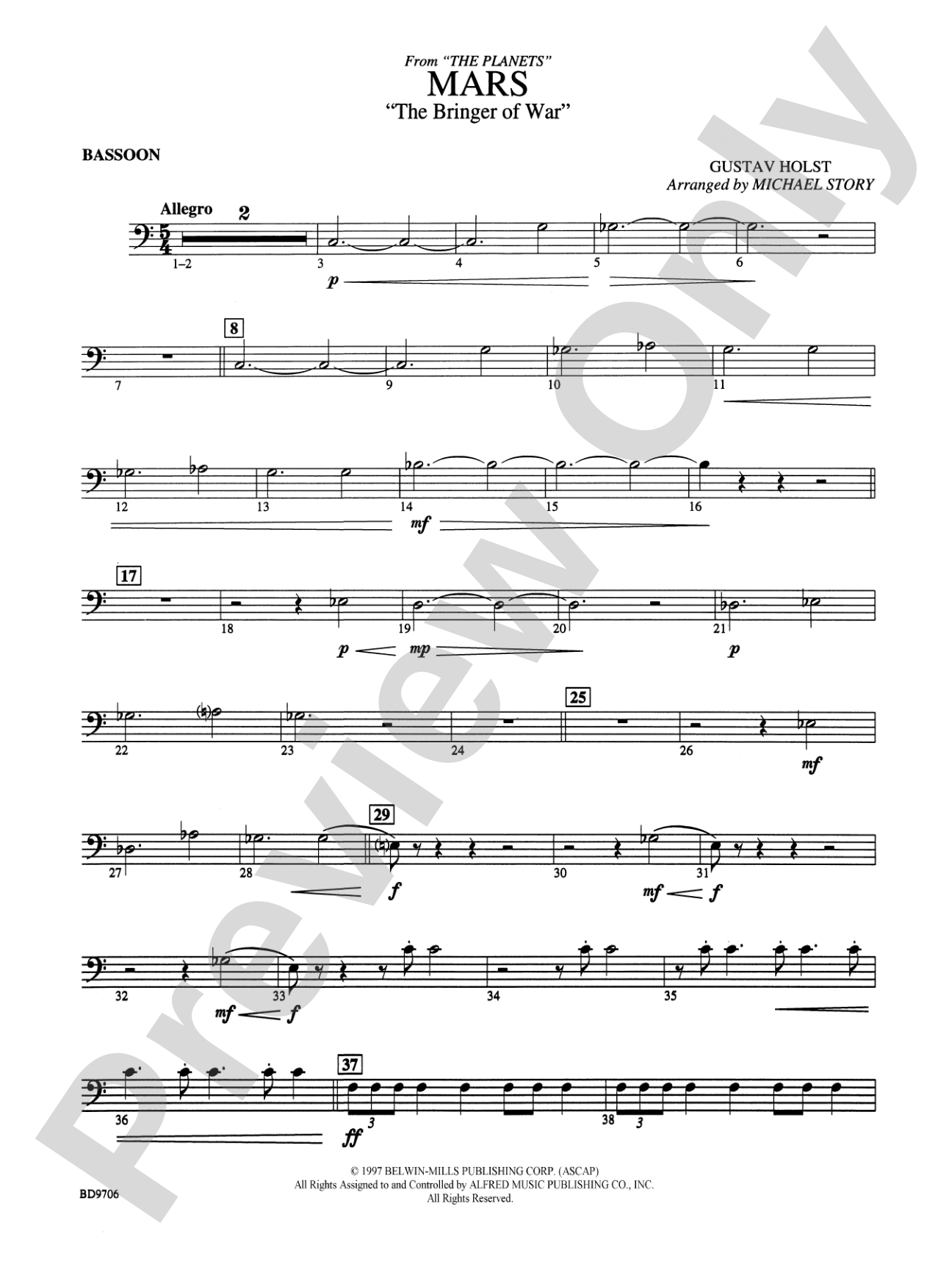 Mars ("The Bringer of War," from The Planets): Bassoon