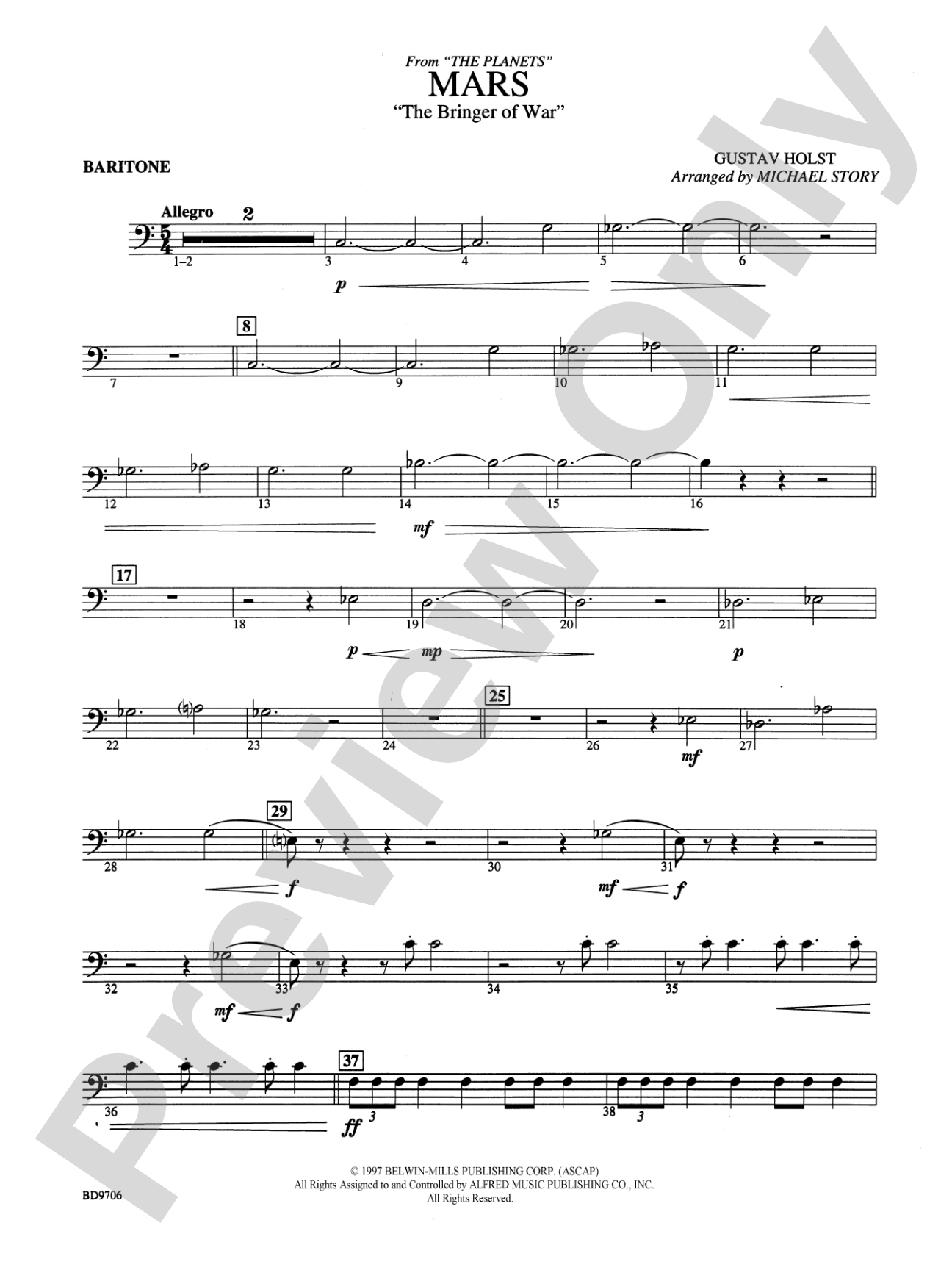 Mars ("The Bringer of War," from The Planets): Baritone B.C.