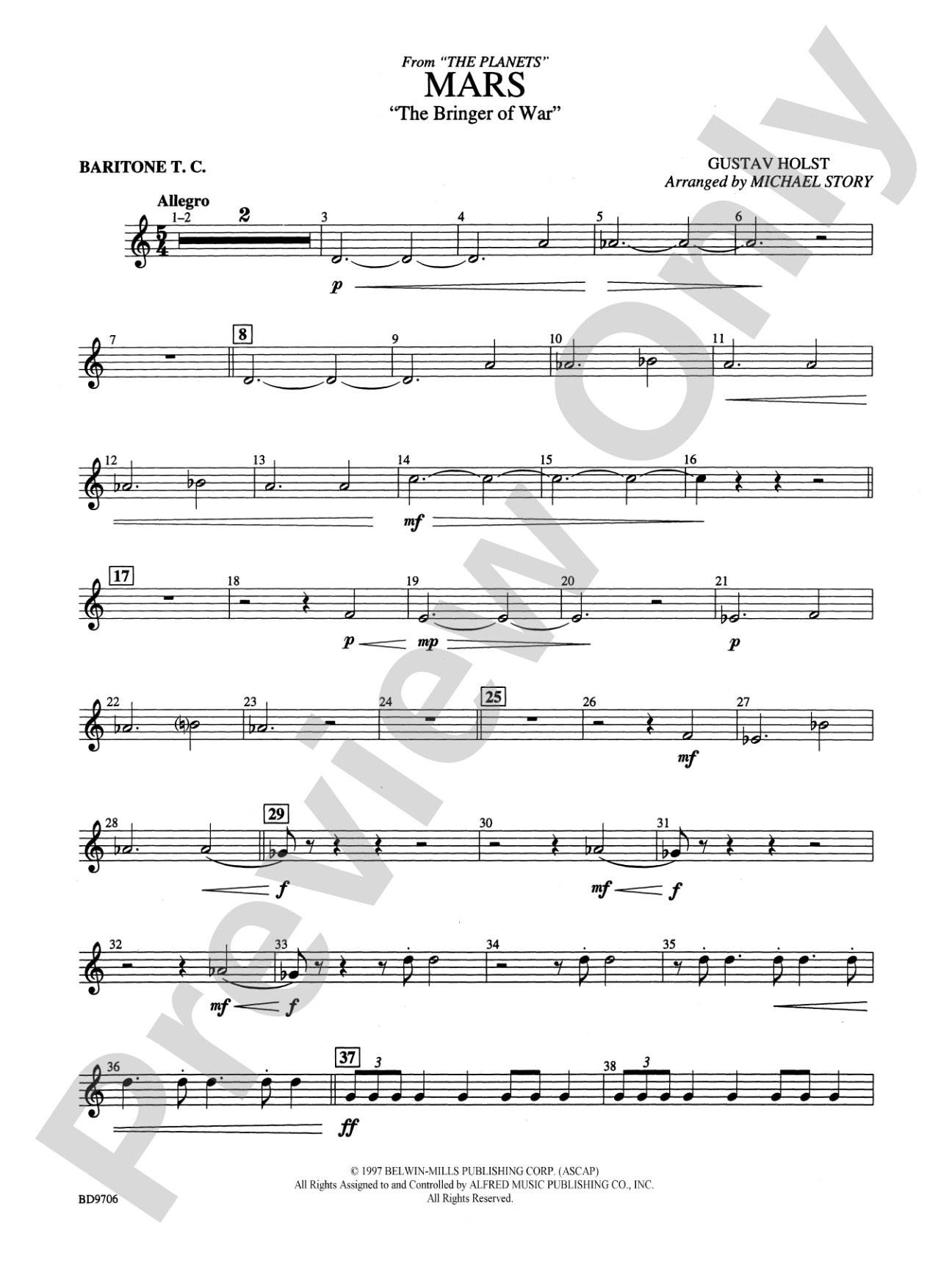 Mars ("The Bringer of War," from The Planets): Baritone T.C.
