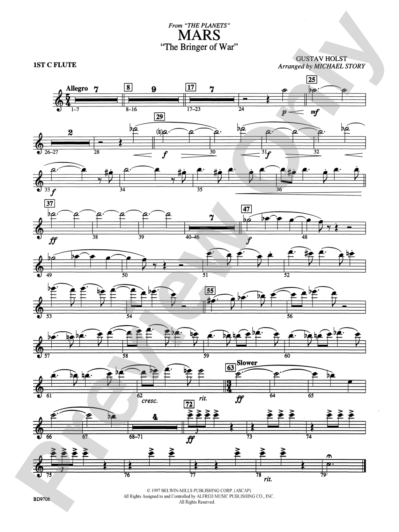 Mars ("The Bringer of War," from The Planets): Flute