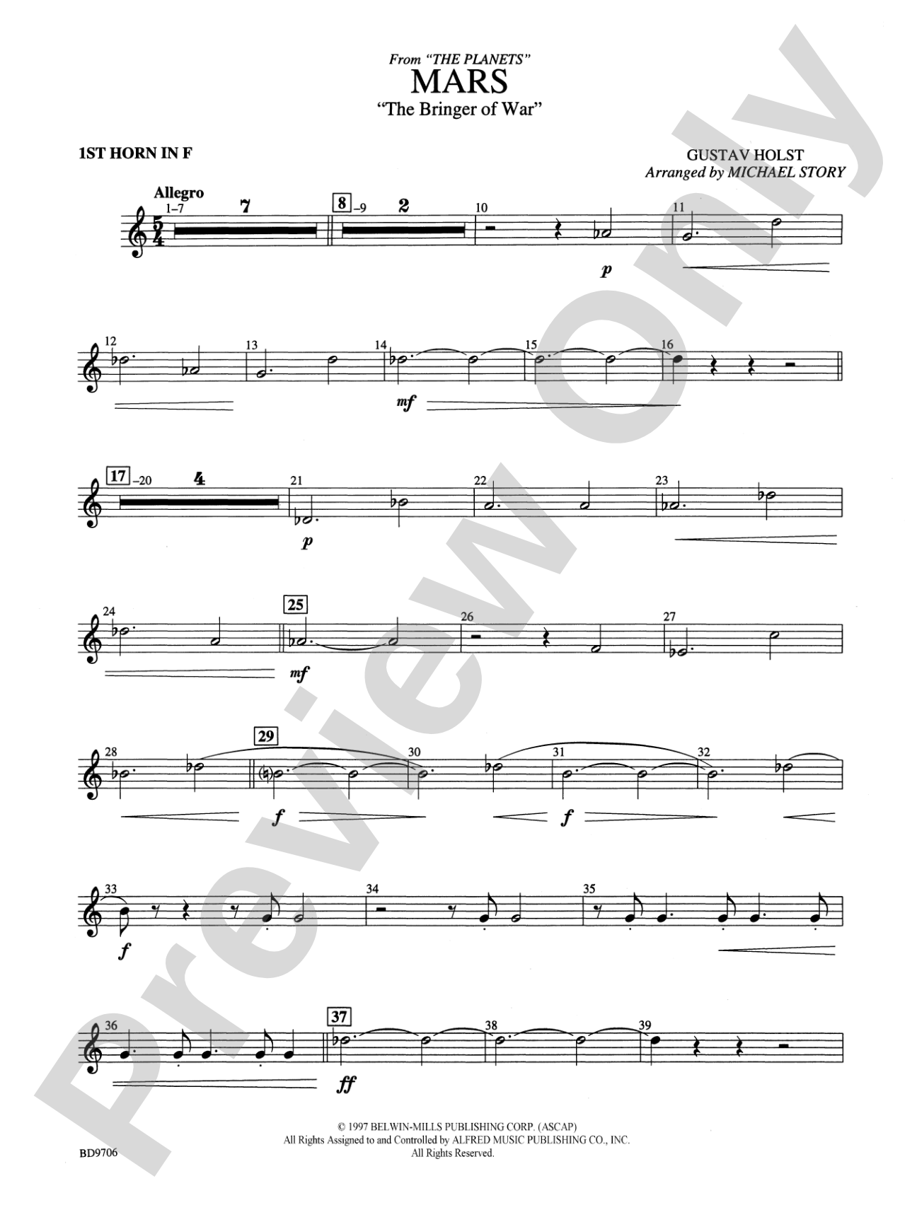 Mars ("The Bringer of War," from The Planets): 1st F Horn