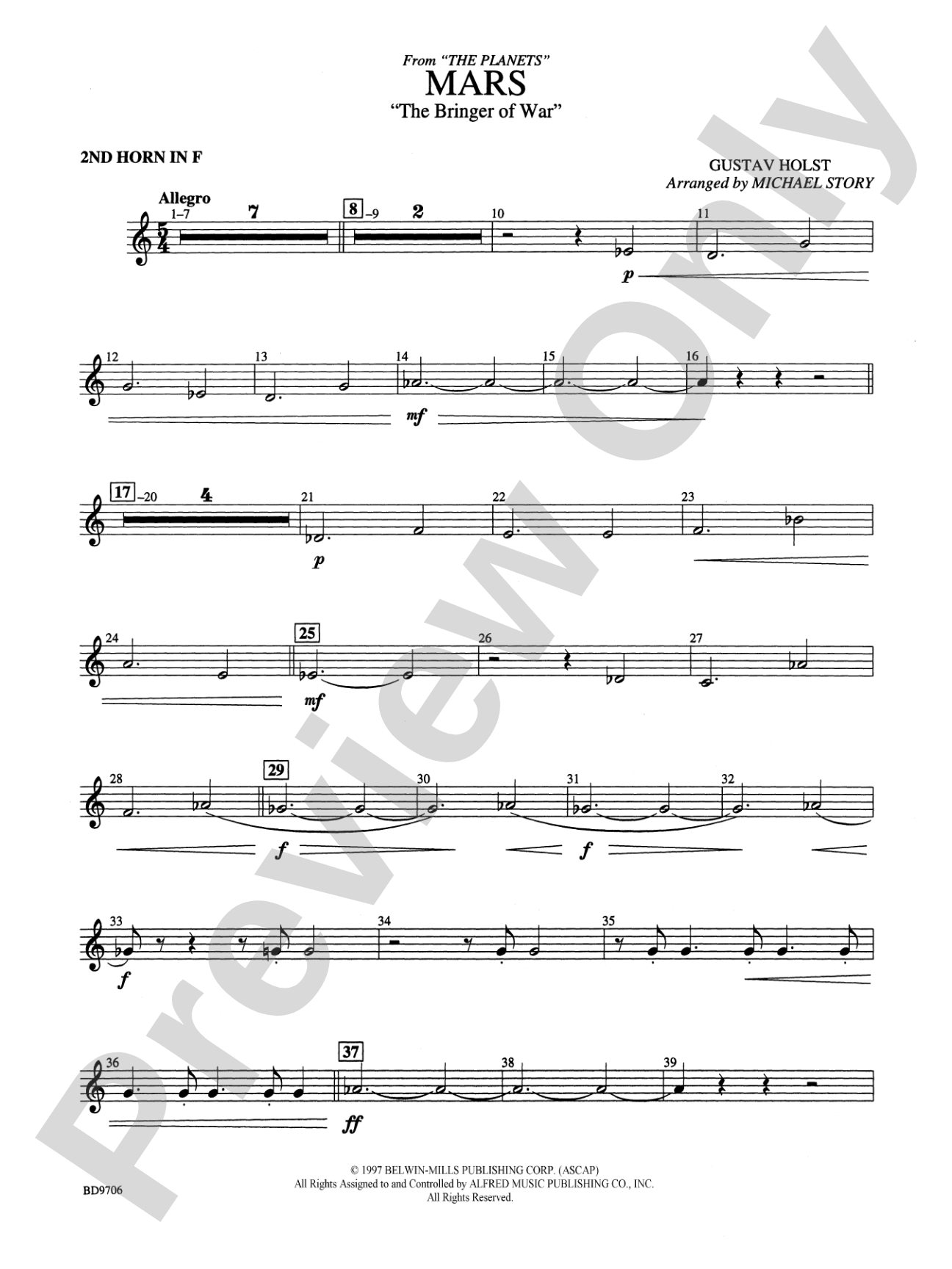 Mars ("The Bringer of War," from The Planets): 2nd F Horn