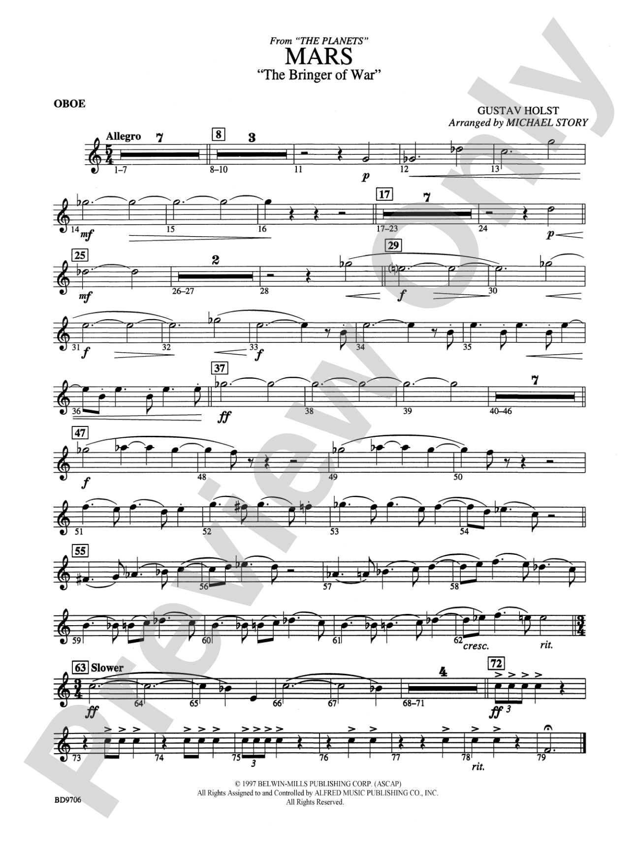 Mars ("The Bringer of War," from The Planets): Oboe