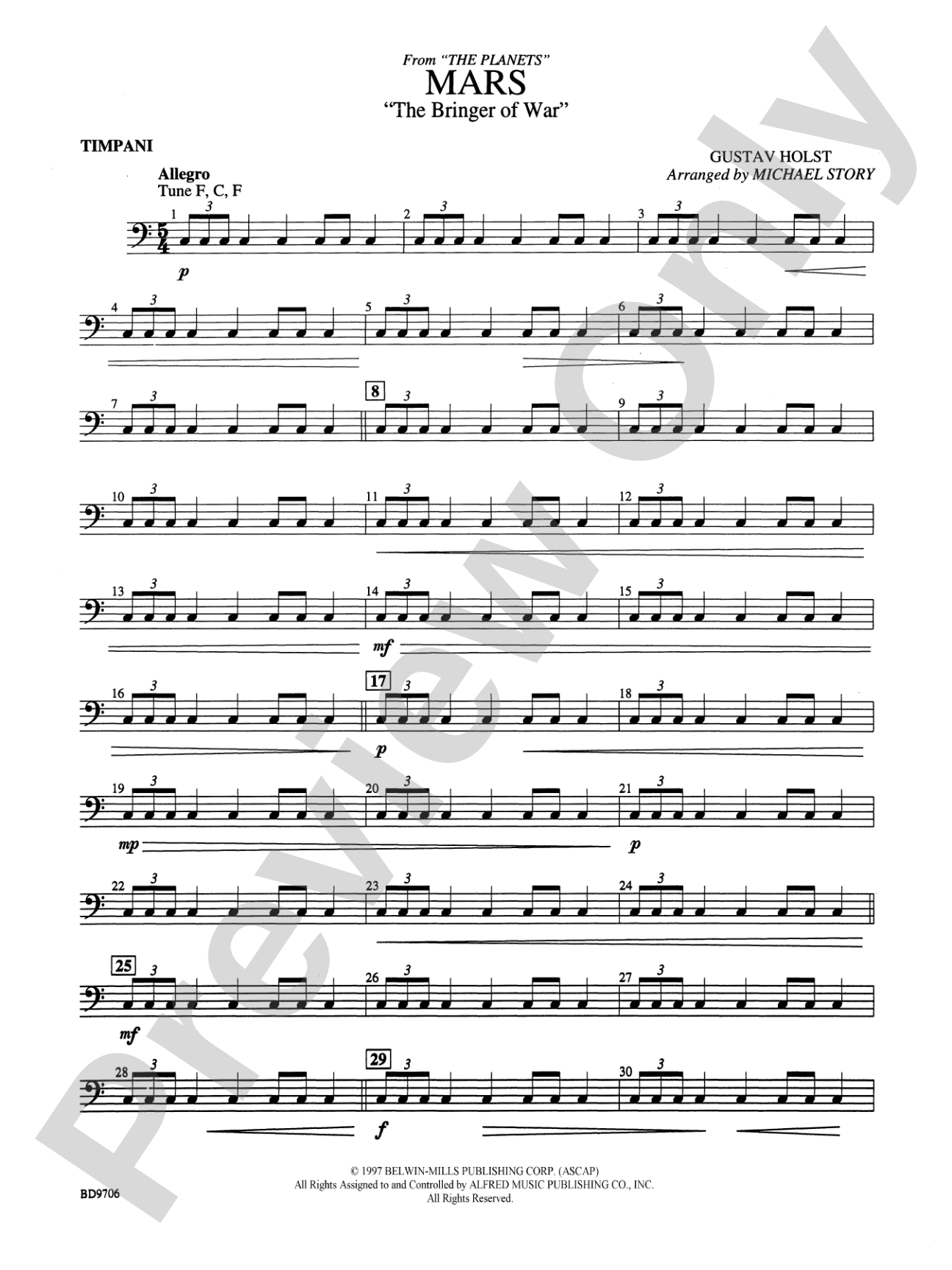 Mars ("The Bringer of War," from The Planets): Timpani