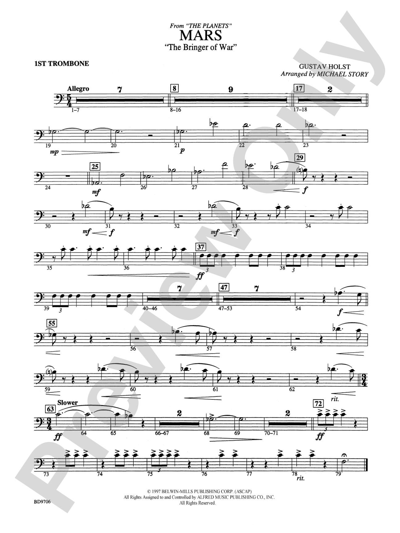 Mars ("The Bringer of War," from The Planets): 1st Trombone