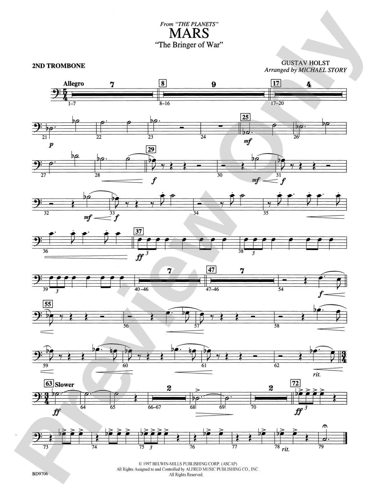Mars ("The Bringer of War," from The Planets): 2nd Trombone