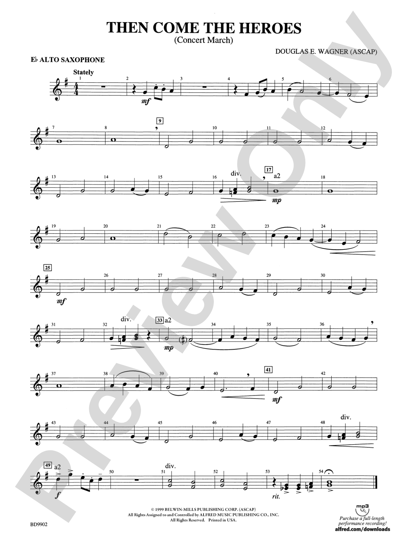Then Come the Heroes: E-flat Alto Saxophone