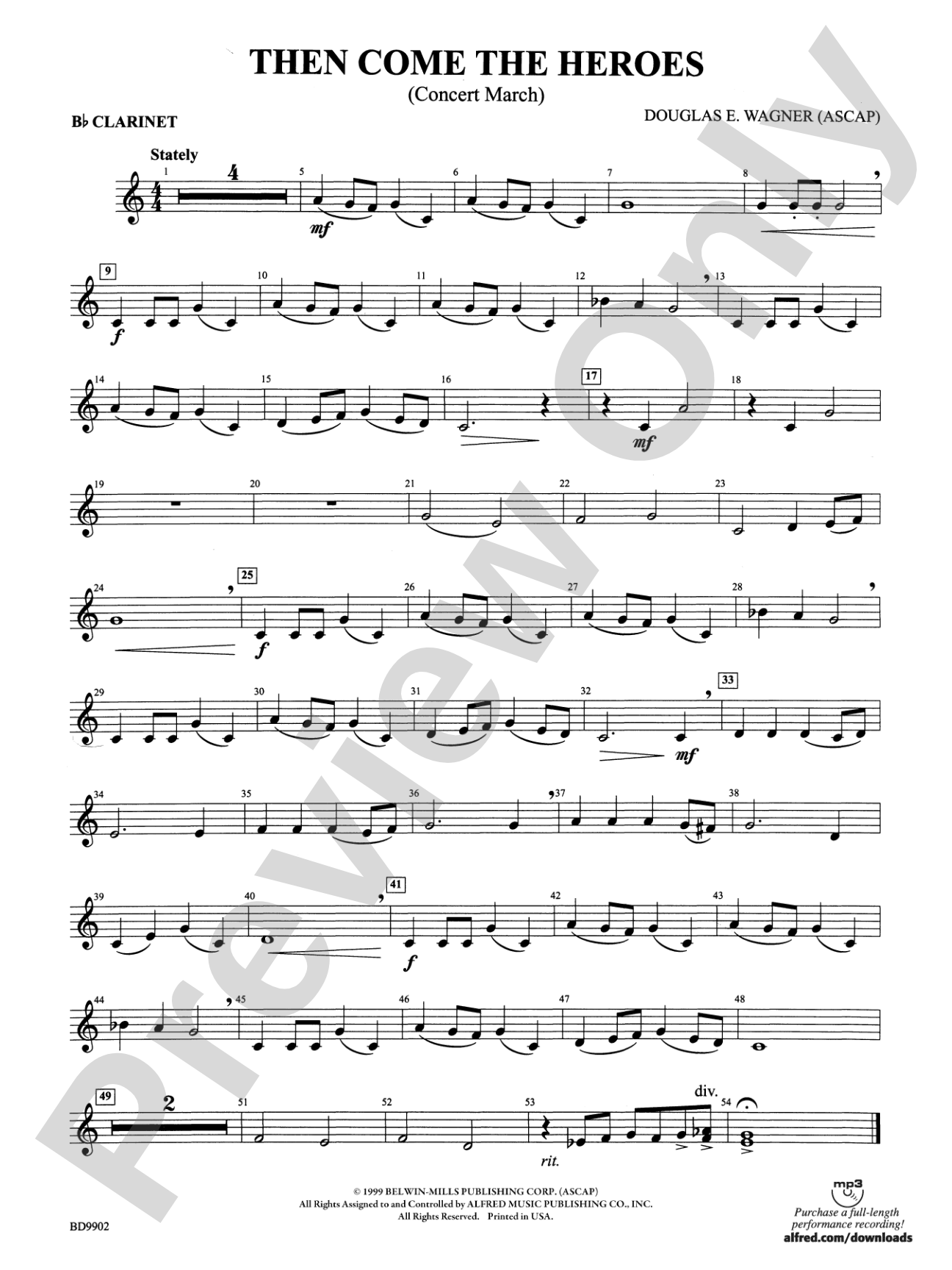 Then Come the Heroes: 1st B-flat Clarinet