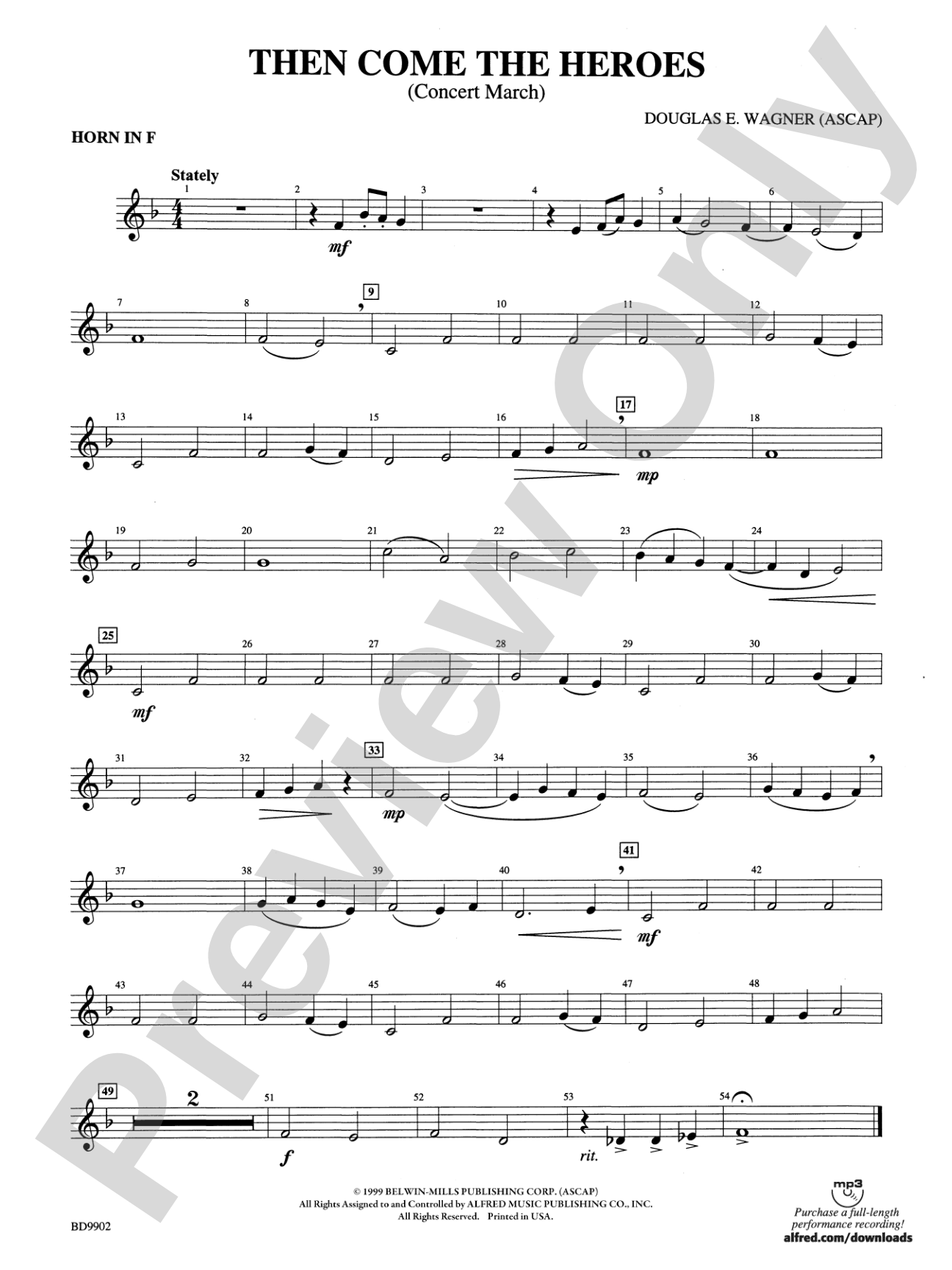 Then Come the Heroes: 1st F Horn