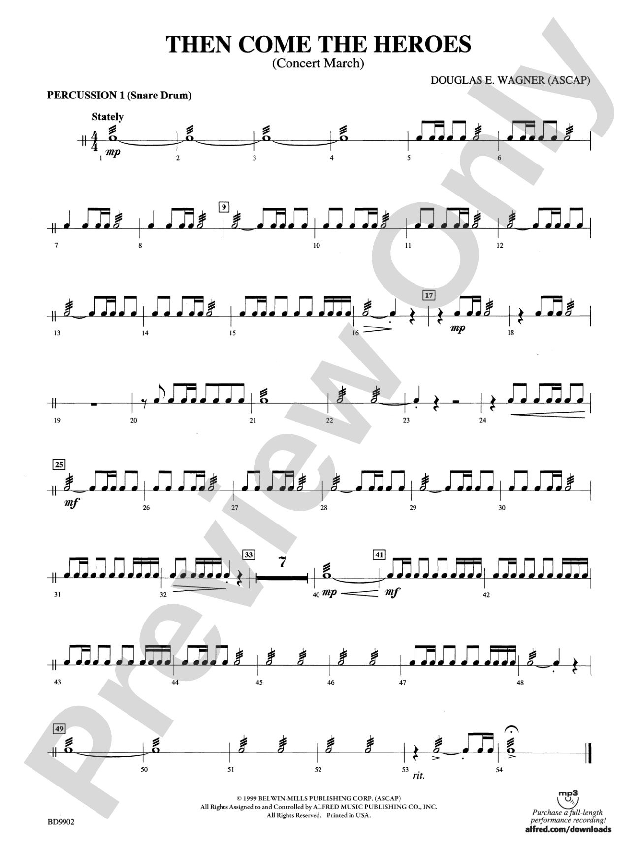 Then Come the Heroes: 1st Percussion