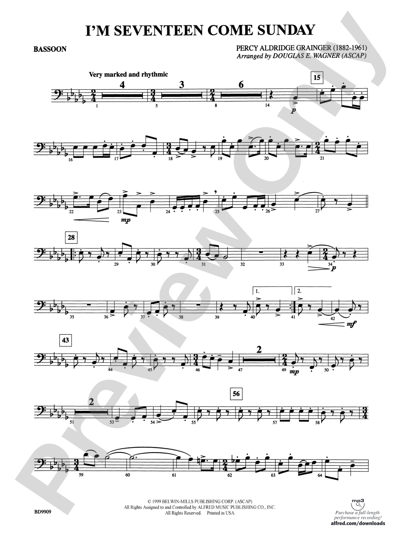 I'm Seventeen Come Sunday: Bassoon