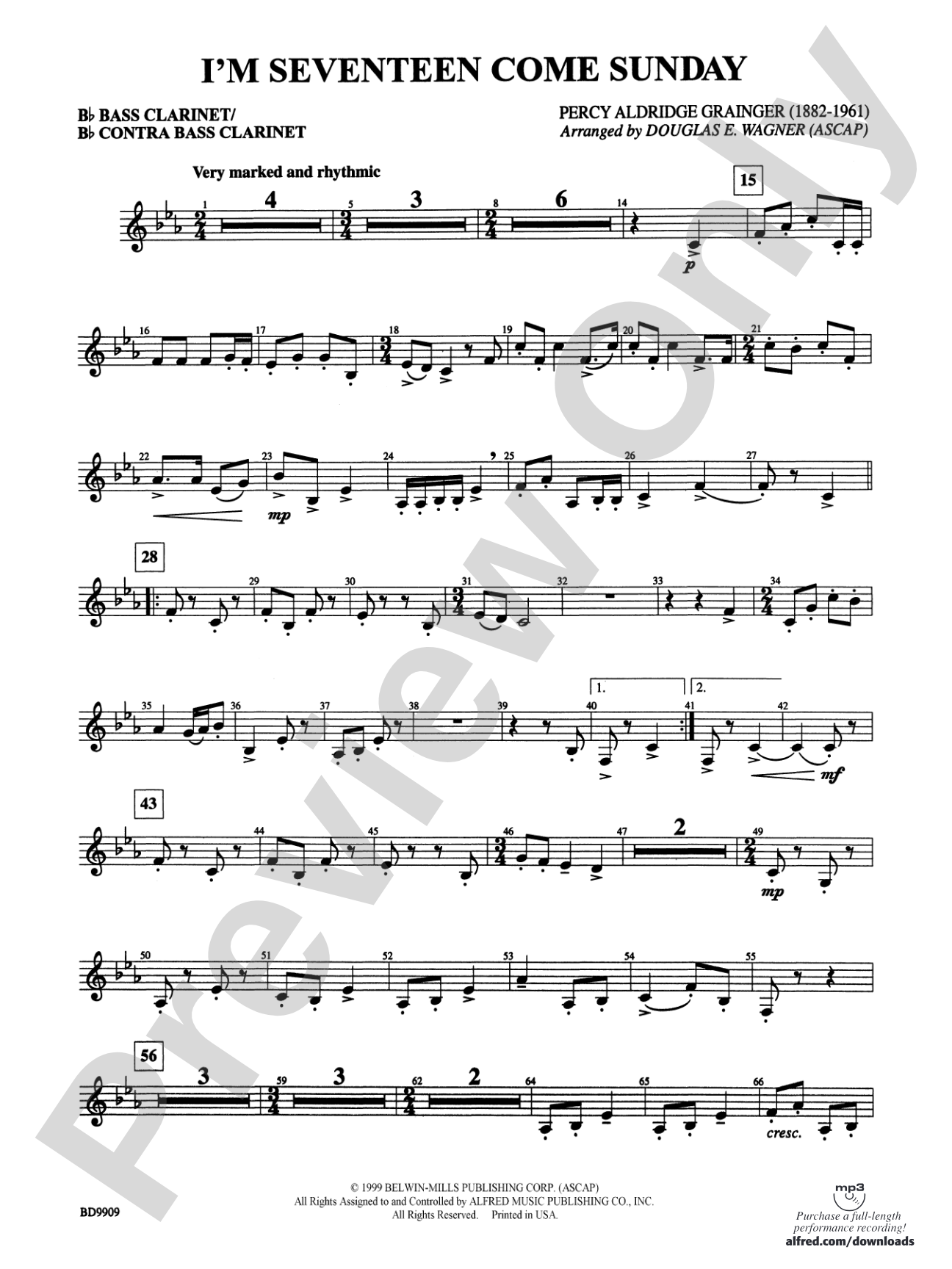 I'm Seventeen Come Sunday: B-flat Bass Clarinet