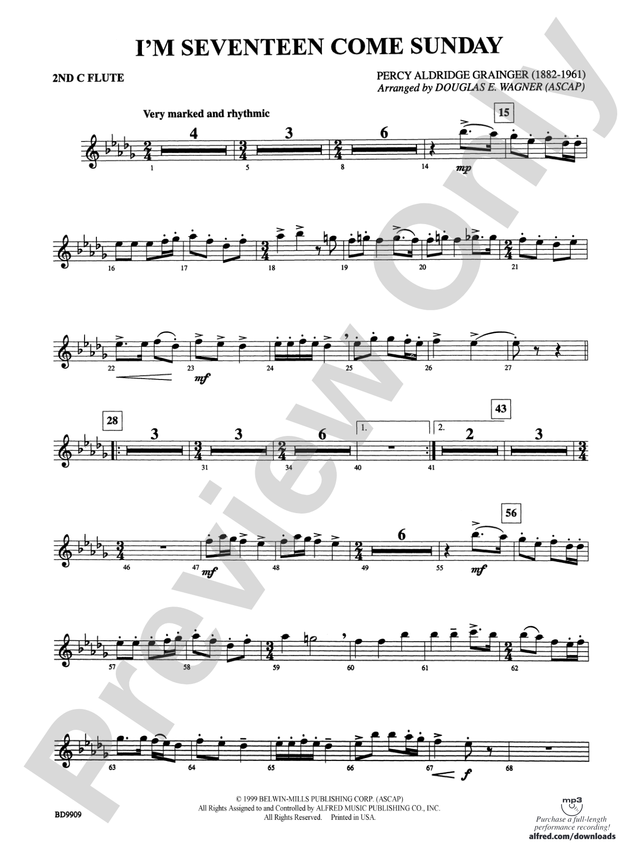 I'm Seventeen Come Sunday: 2nd Flute