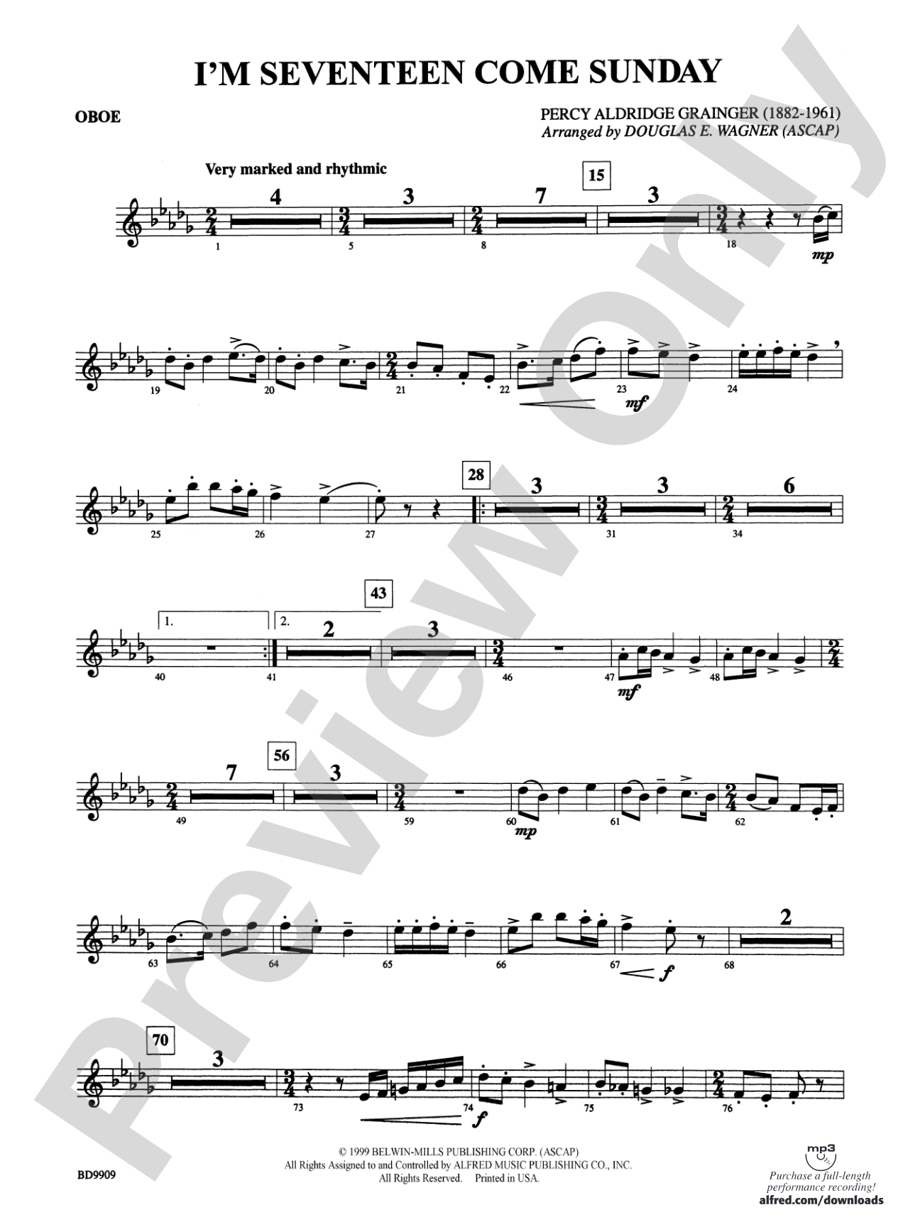 I'm Seventeen Come Sunday: Oboe