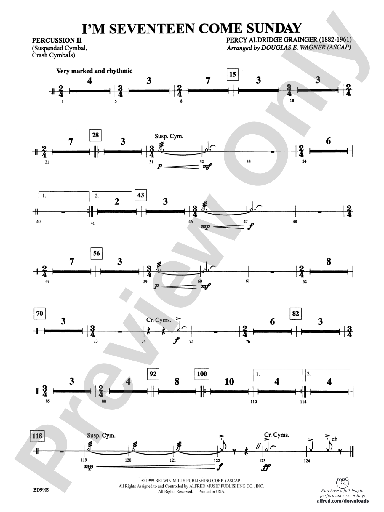 I'm Seventeen Come Sunday: 2nd Percussion