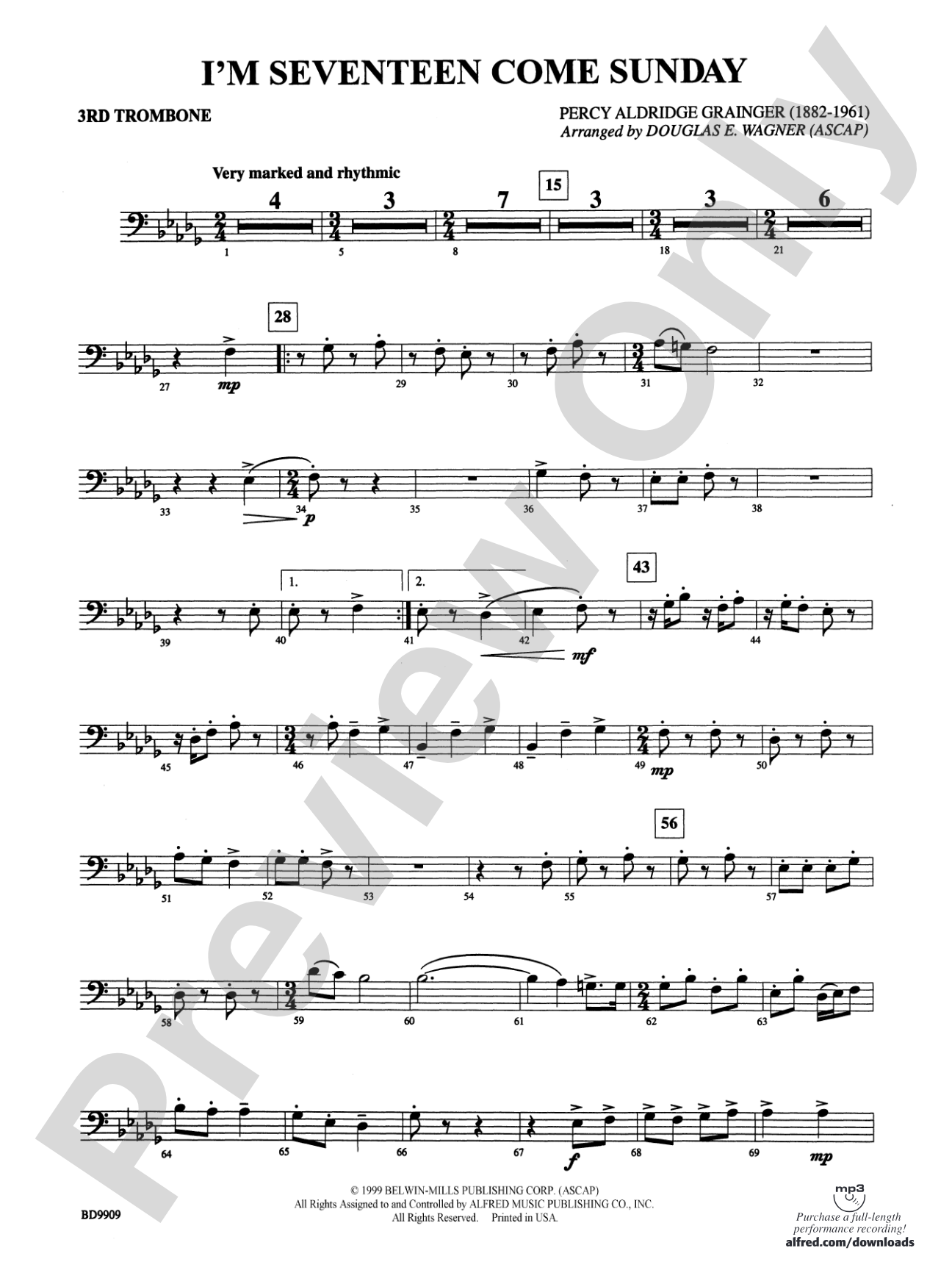 I'm Seventeen Come Sunday: 3rd Trombone
