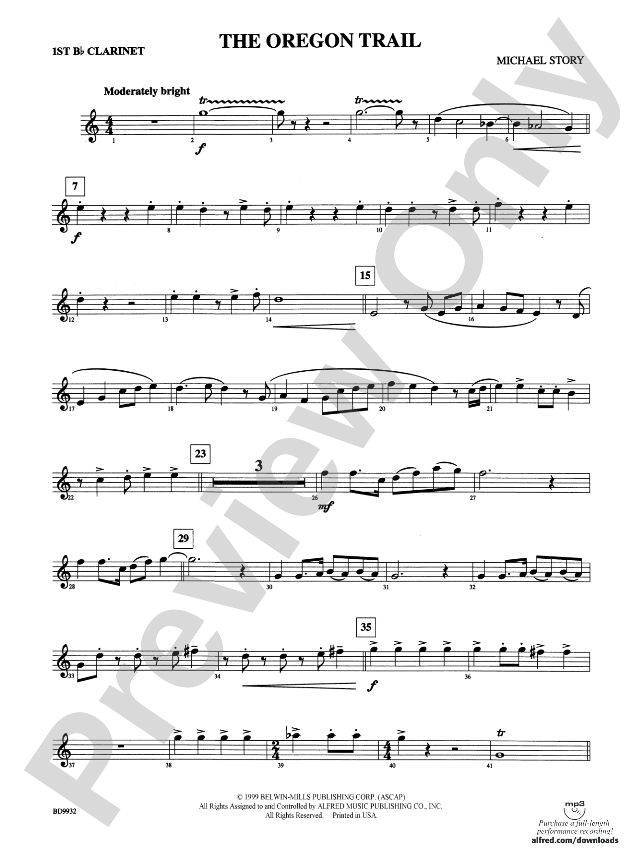 The Oregon Trail: 1st B-flat Clarinet