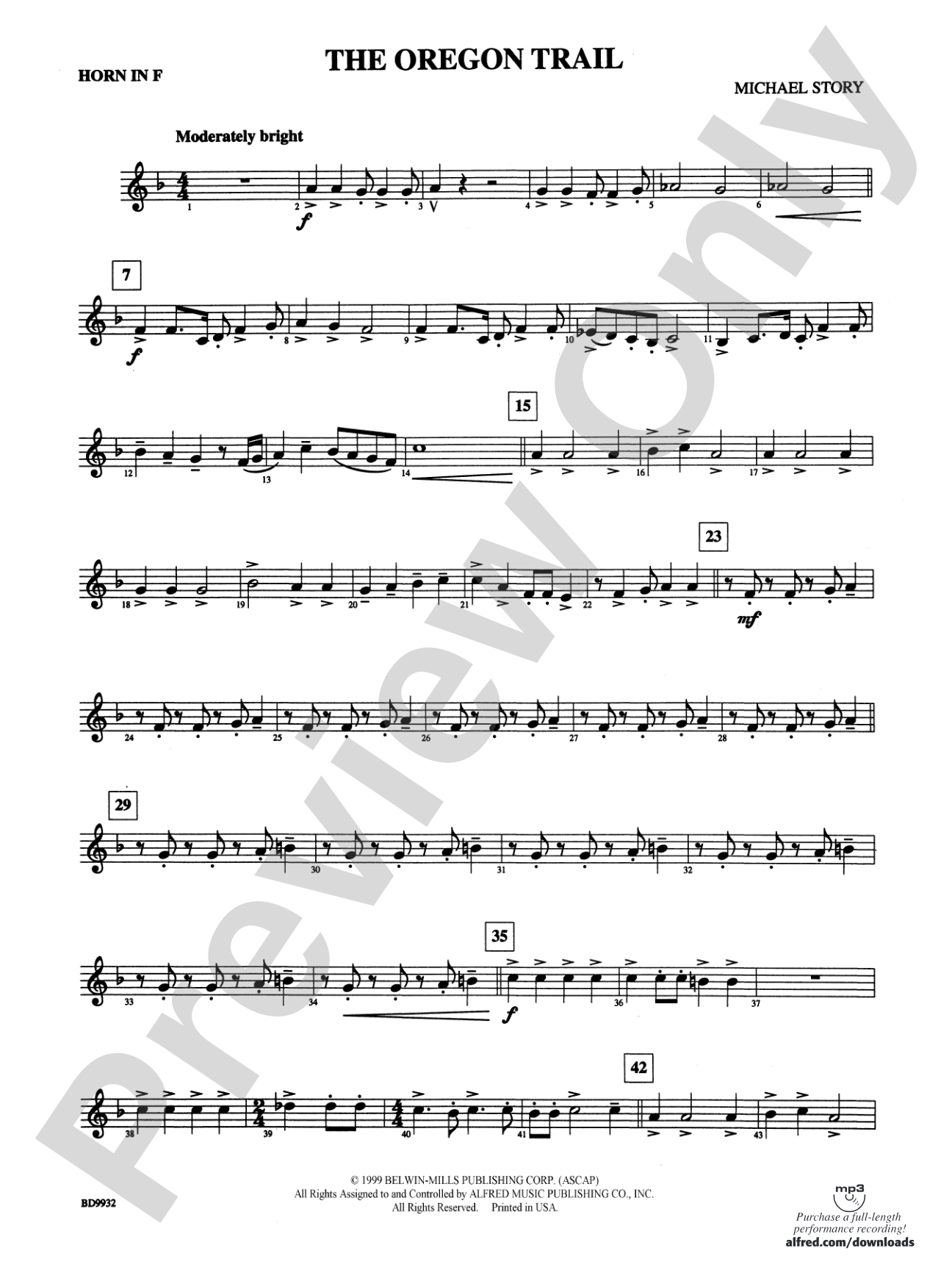 The Oregon Trail: 1st F Horn