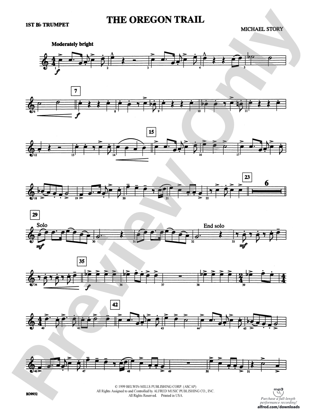 The Oregon Trail: 1st B-flat Trumpet