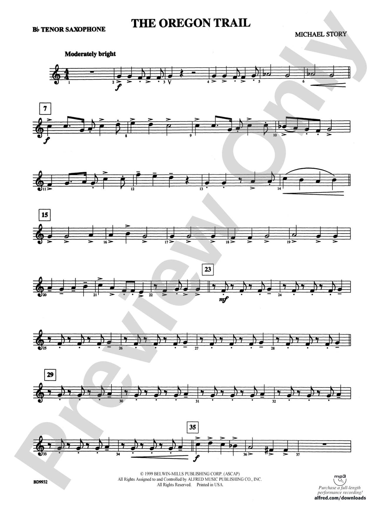 The Oregon Trail: B-flat Tenor Saxophone