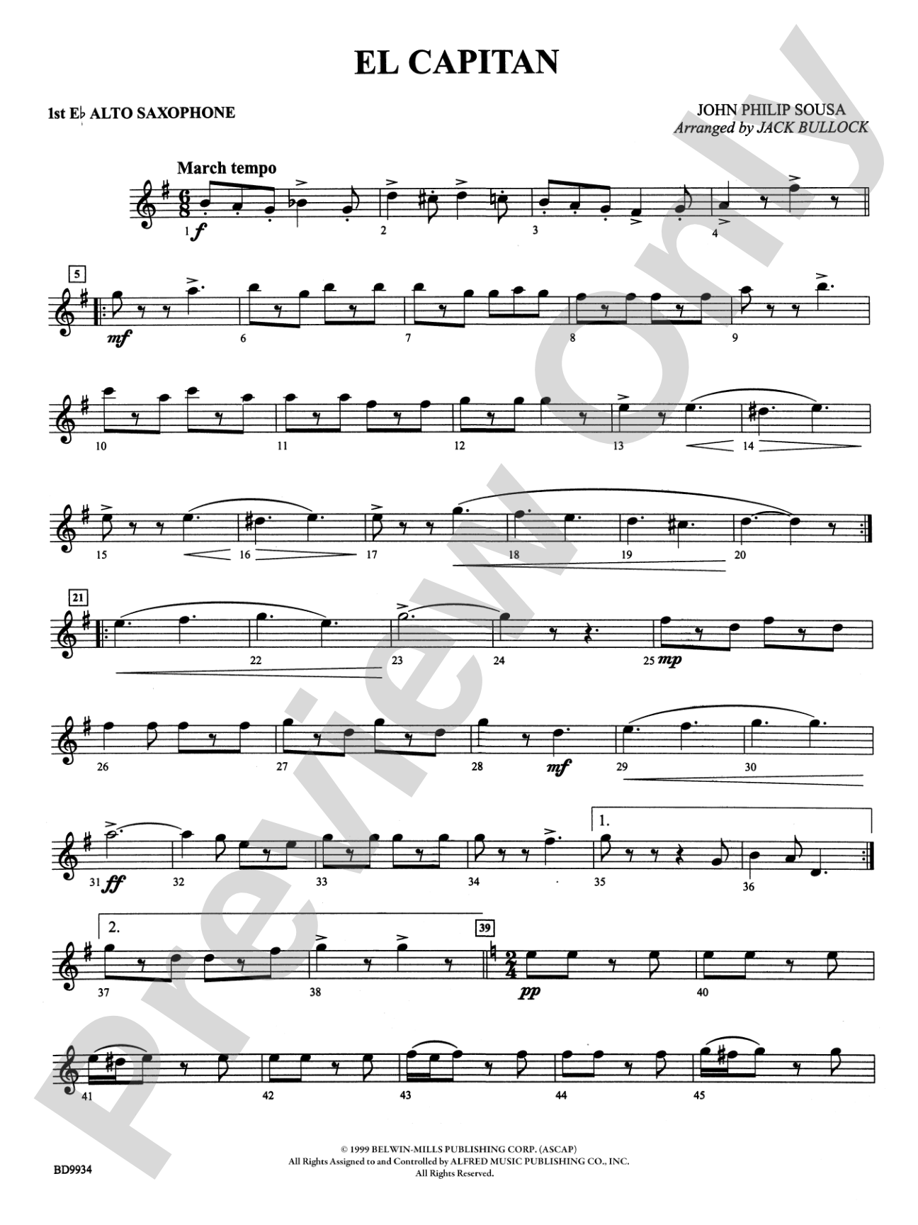 El Capitan: E-flat Alto Saxophone