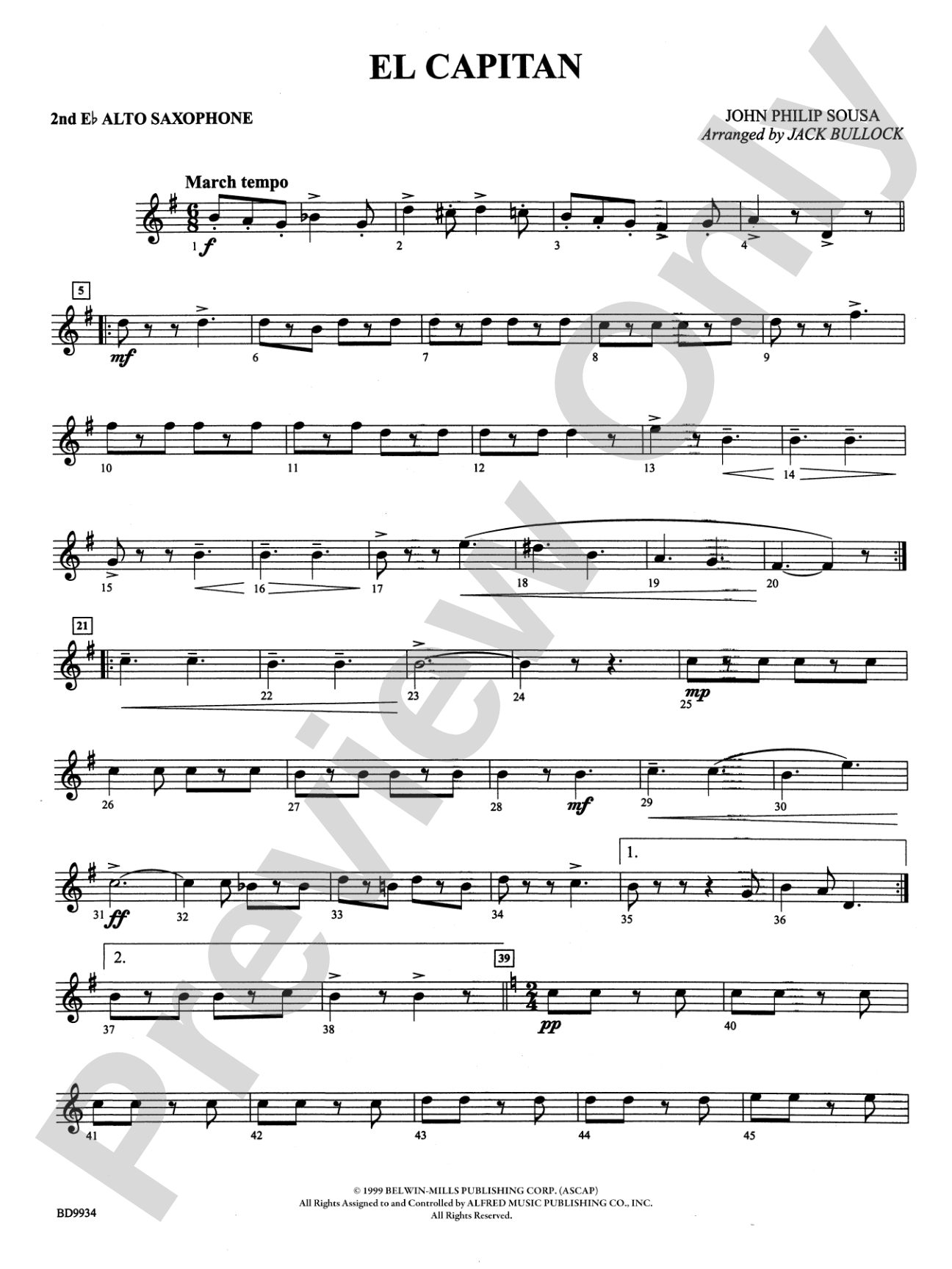 El Capitan: 2nd E-flat Alto Saxophone