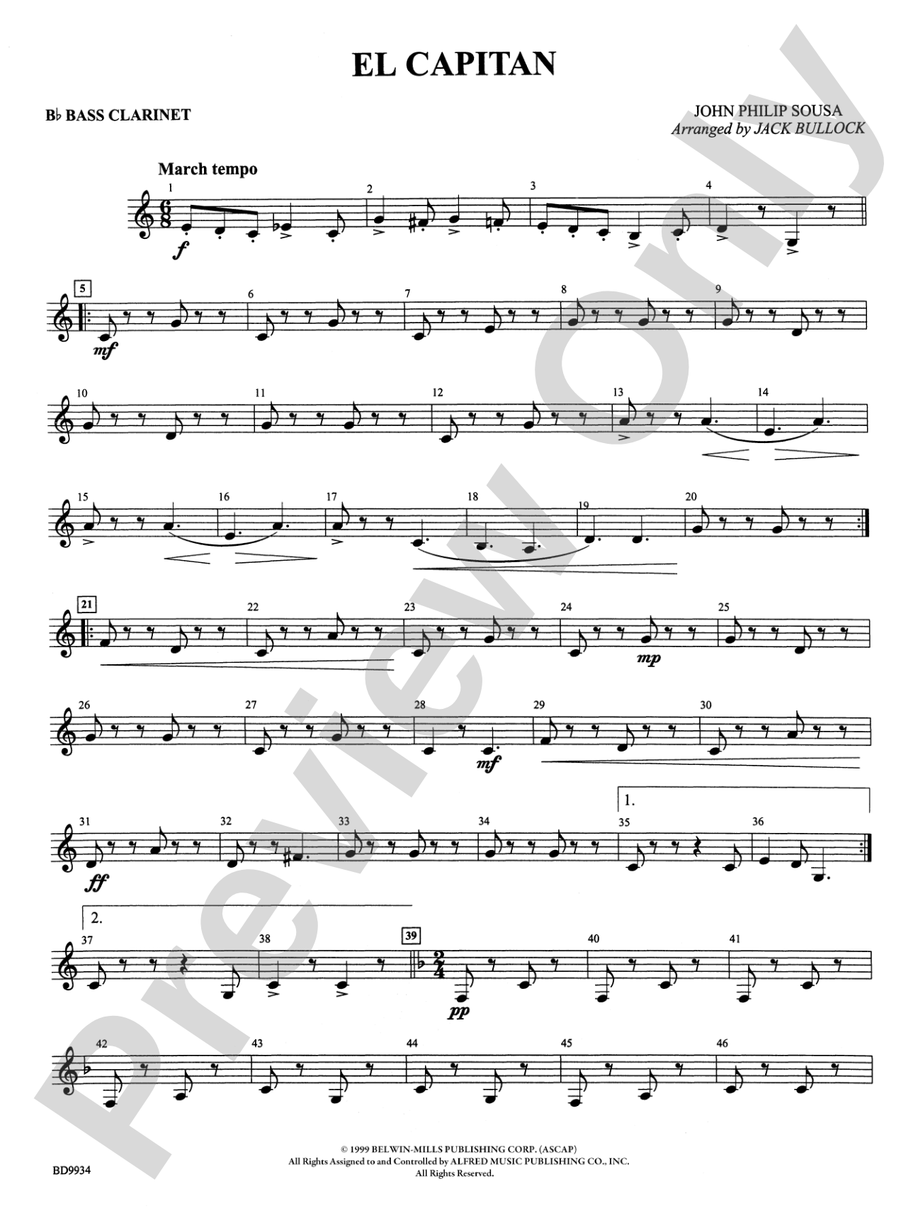 El Capitan: B-flat Bass Clarinet