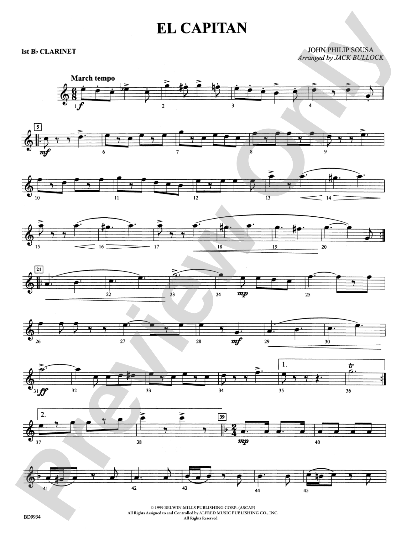 El Capitan: 1st B-flat Clarinet