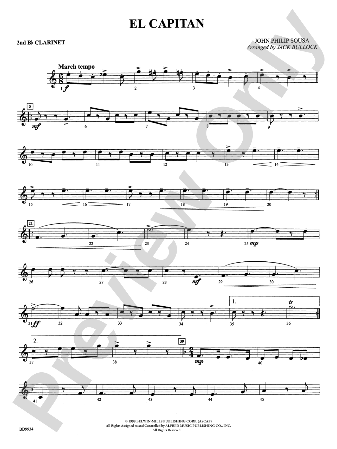 El Capitan: 2nd B-flat Clarinet