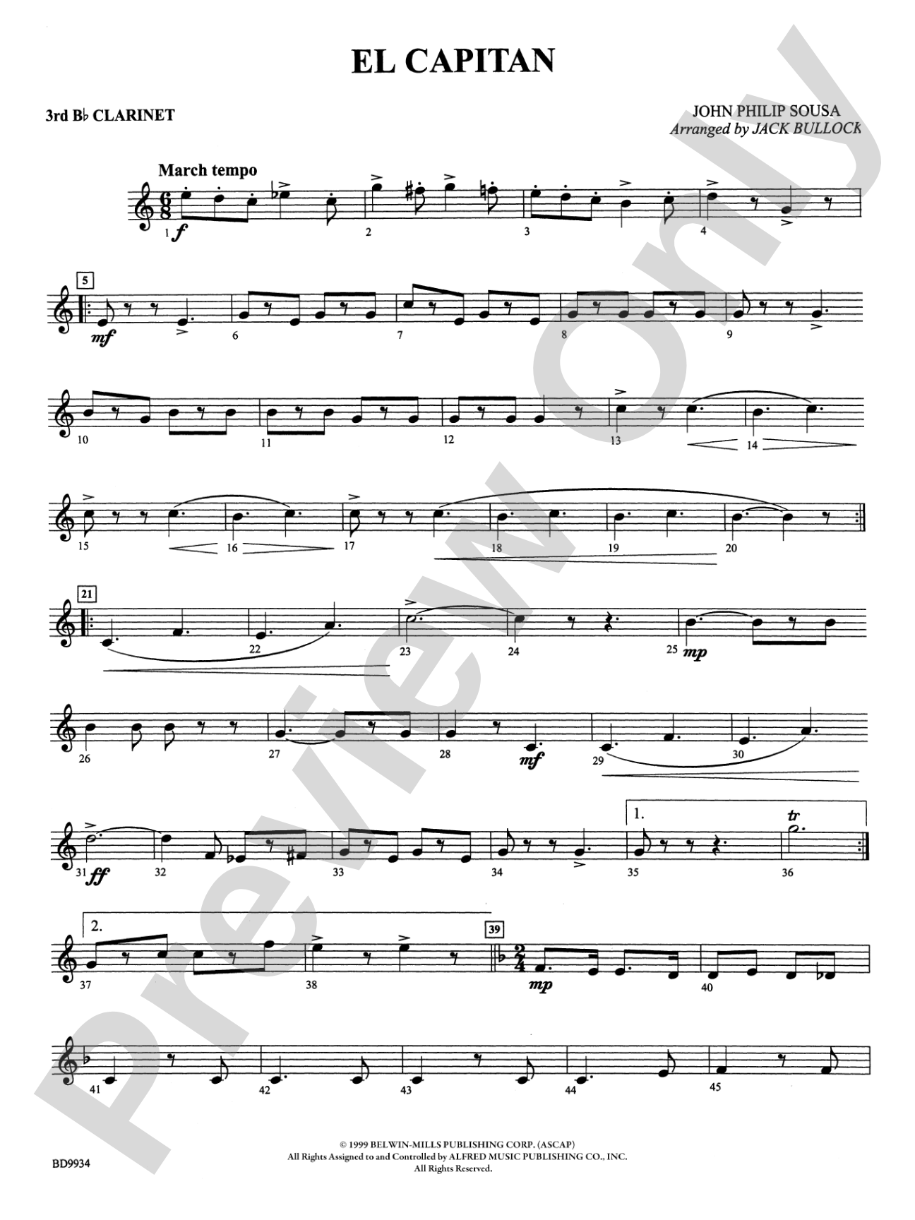 El Capitan: 3rd B-flat Clarinet