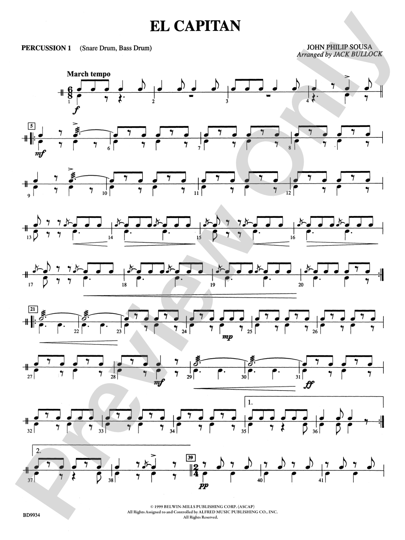 El Capitan: 1st Percussion