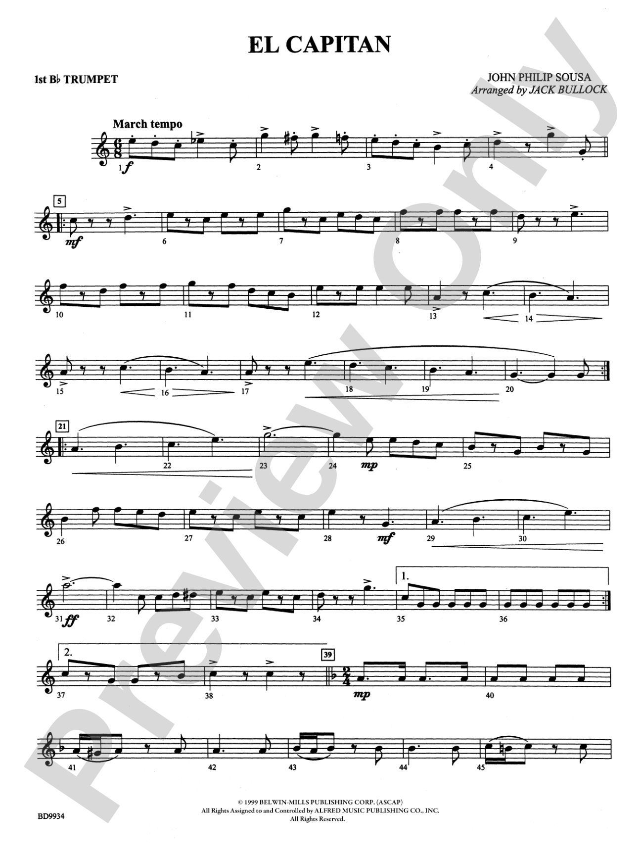 El Capitan: 1st B-flat Trumpet