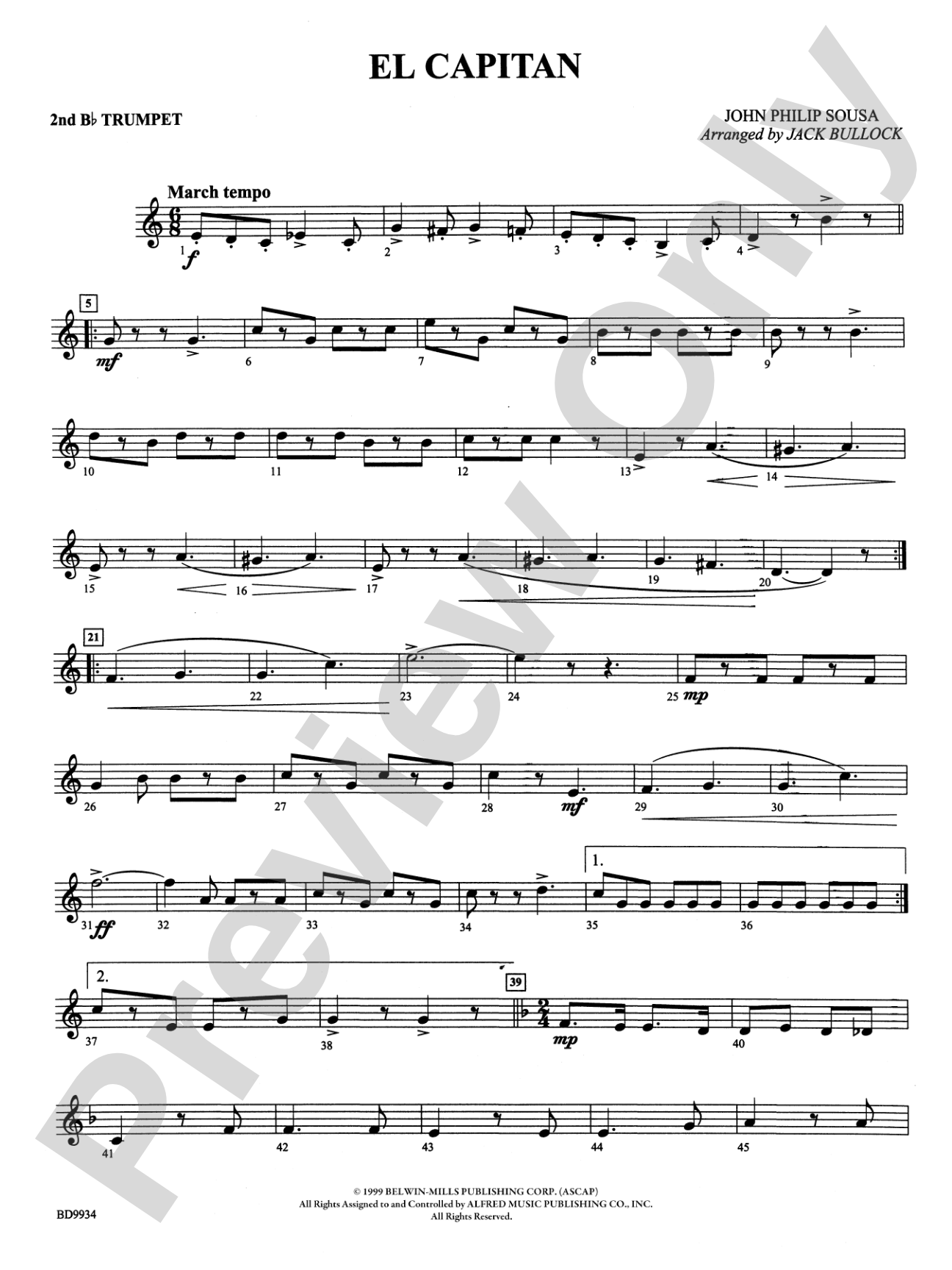 El Capitan: 2nd B-flat Trumpet