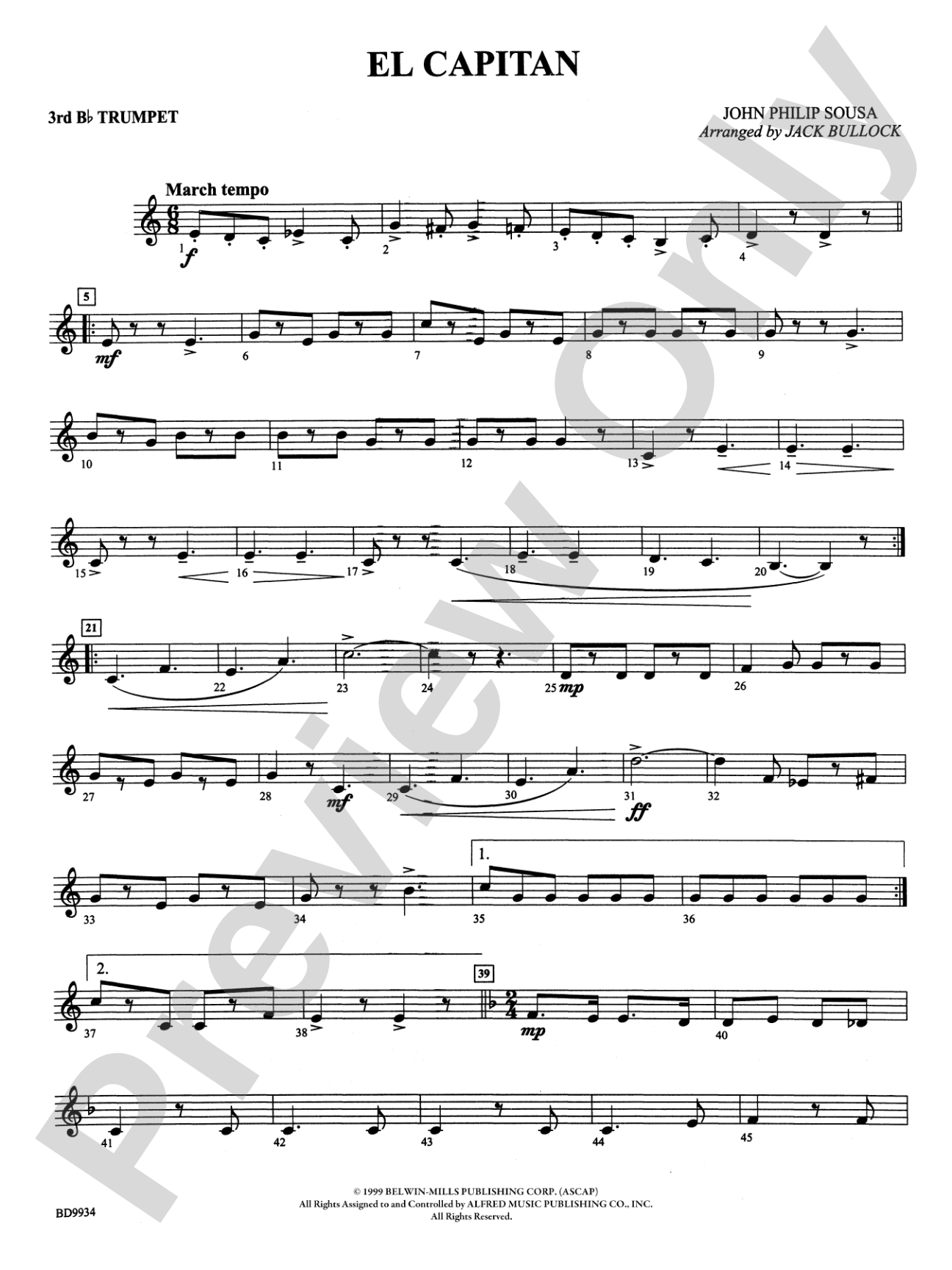 El Capitan: 3rd B-flat Trumpet