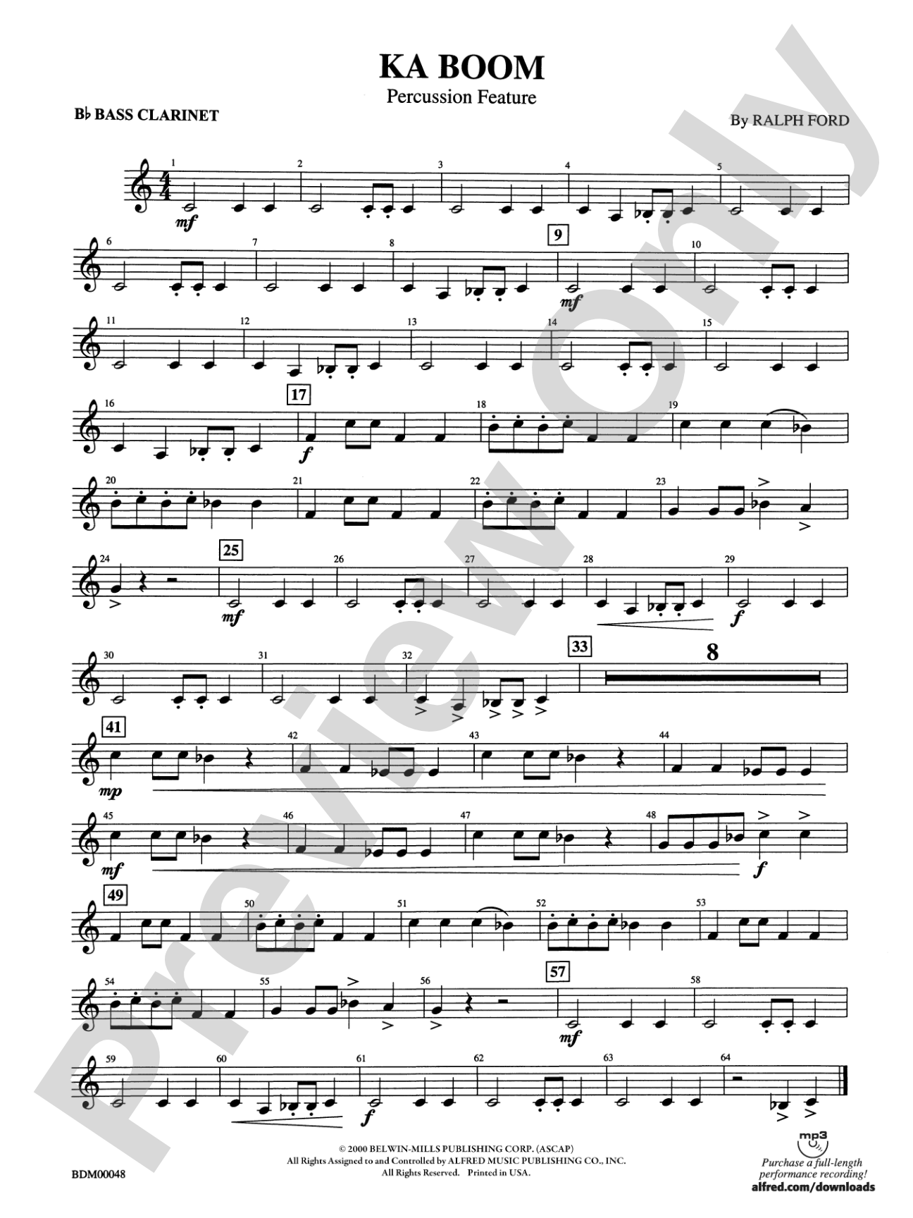 Ka Boom: B-flat Bass Clarinet