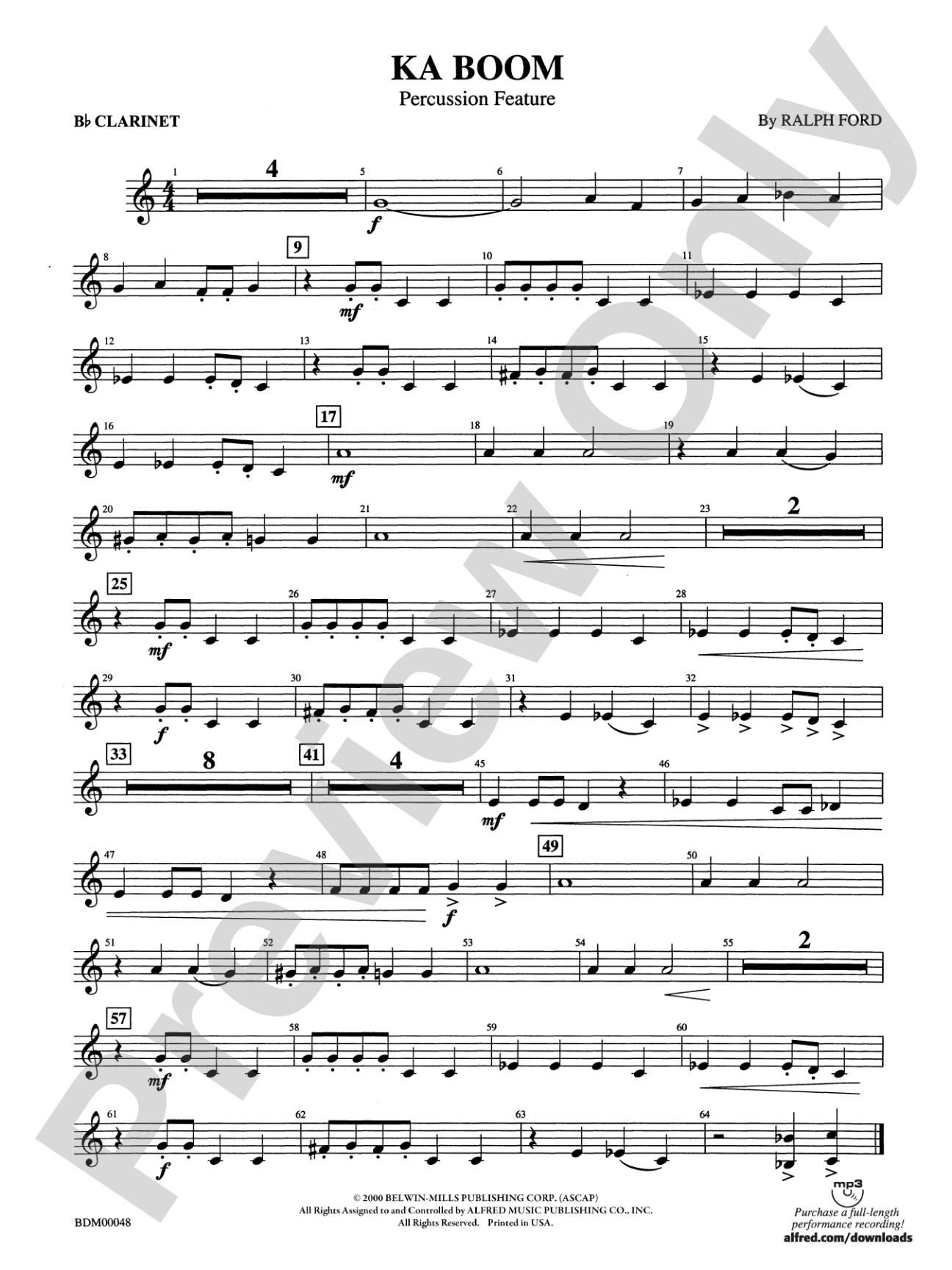 Ka Boom: 1st B-flat Clarinet
