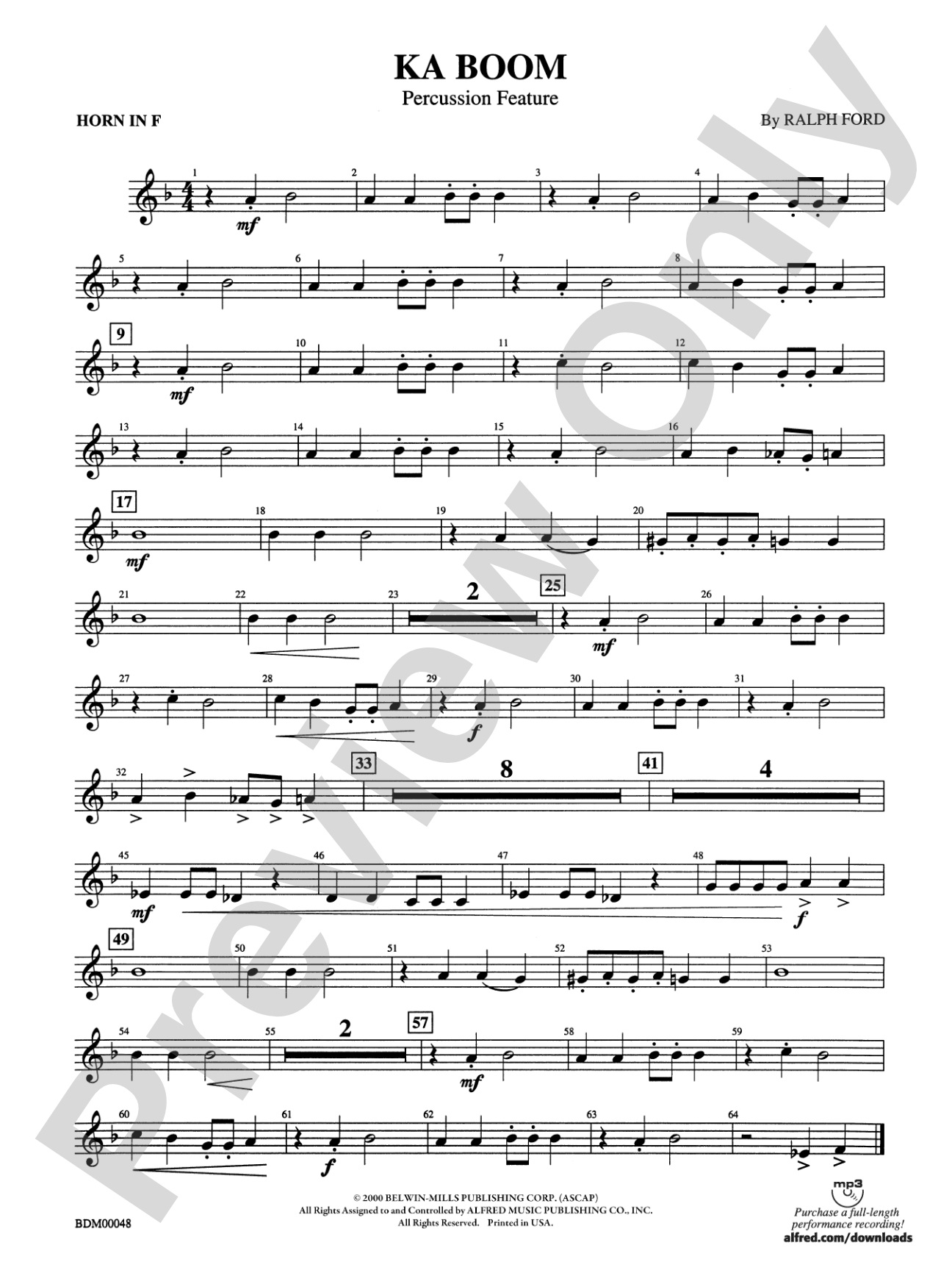 Ka Boom: 1st F Horn