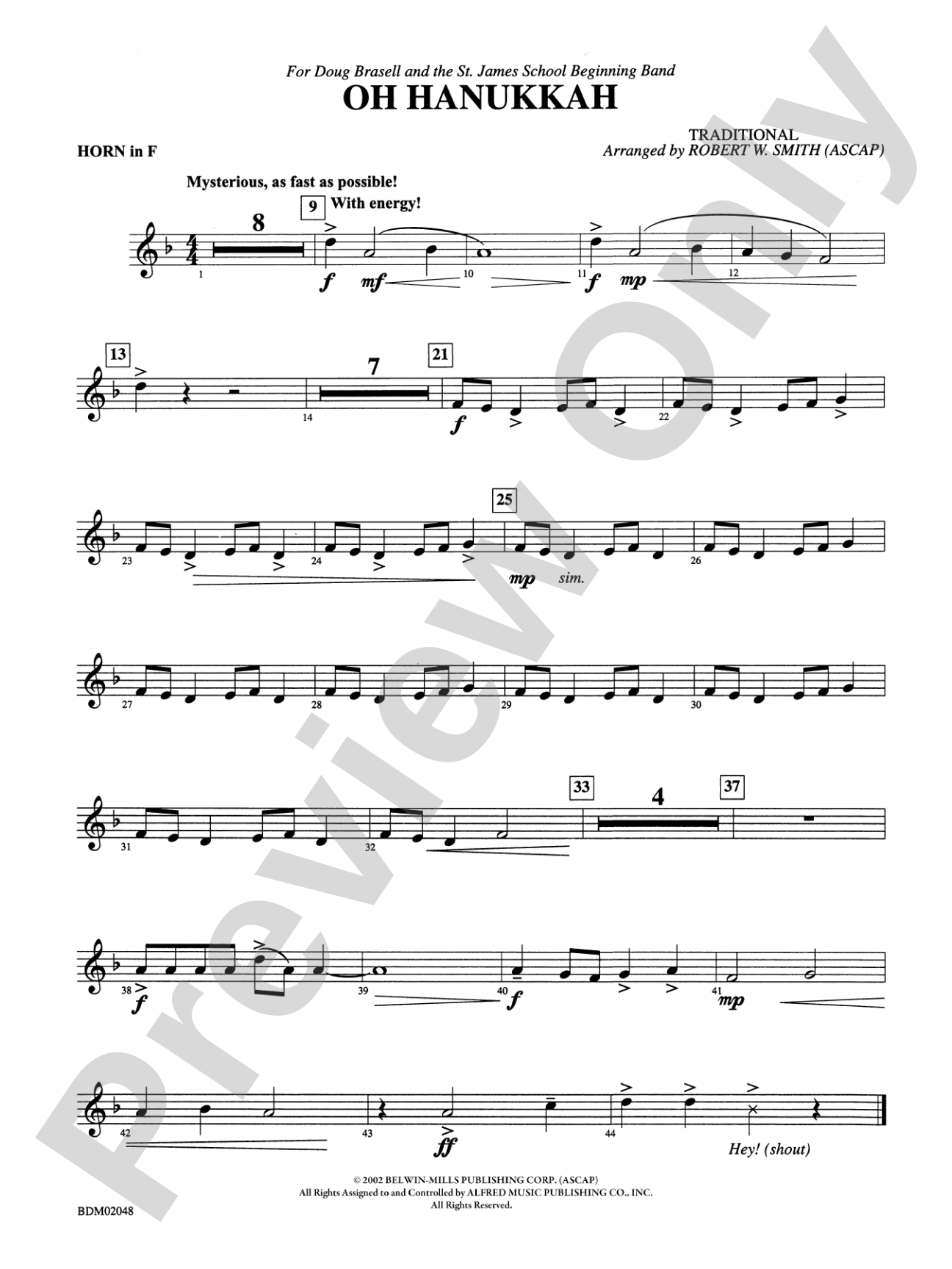 Oh Hanukkah: 1st F Horn