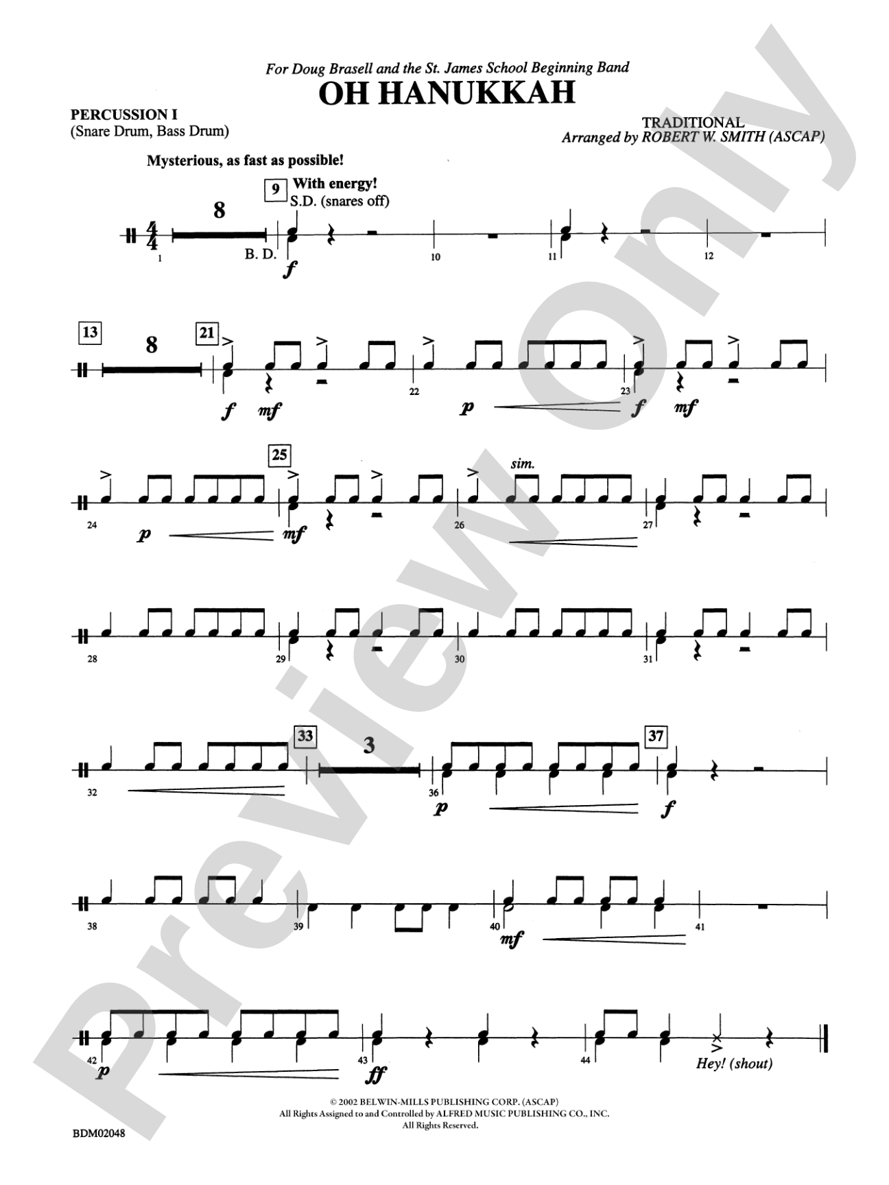Oh Hanukkah: 1st Percussion
