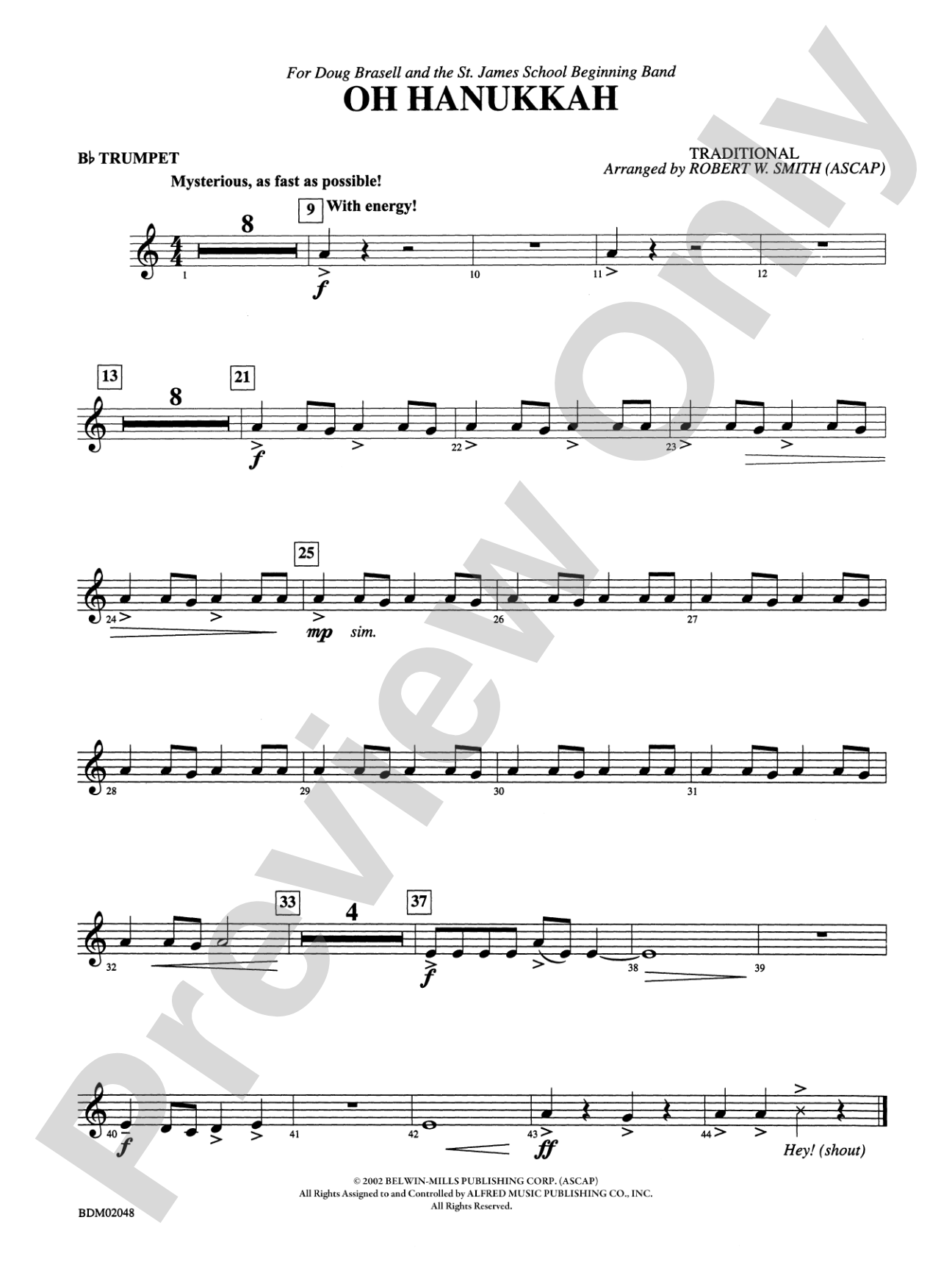 Oh Hanukkah: 1st B-flat Trumpet