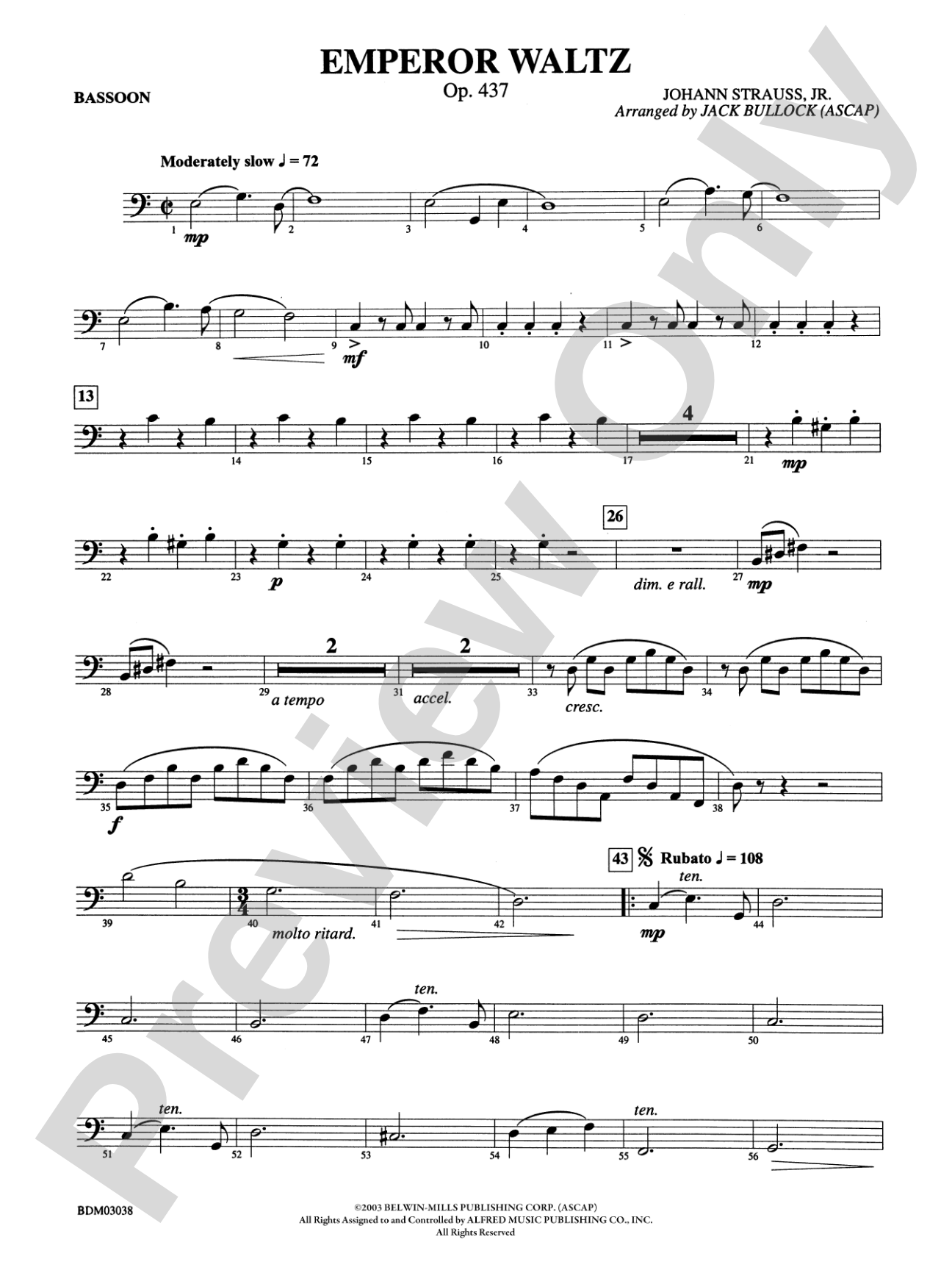 Emperor Waltz, Op. 437: Bassoon