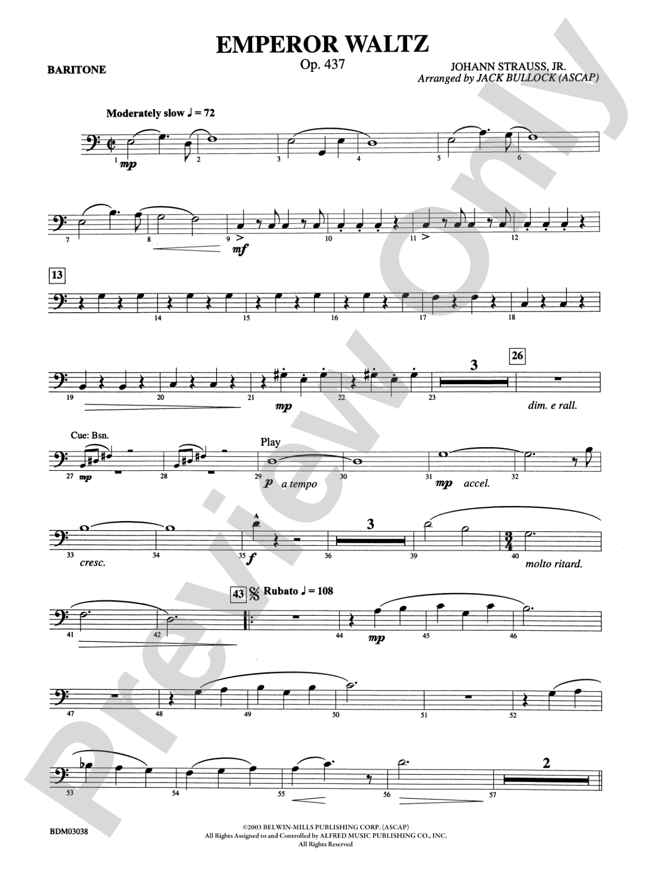 Emperor Waltz, Op. 437: Baritone B.C.