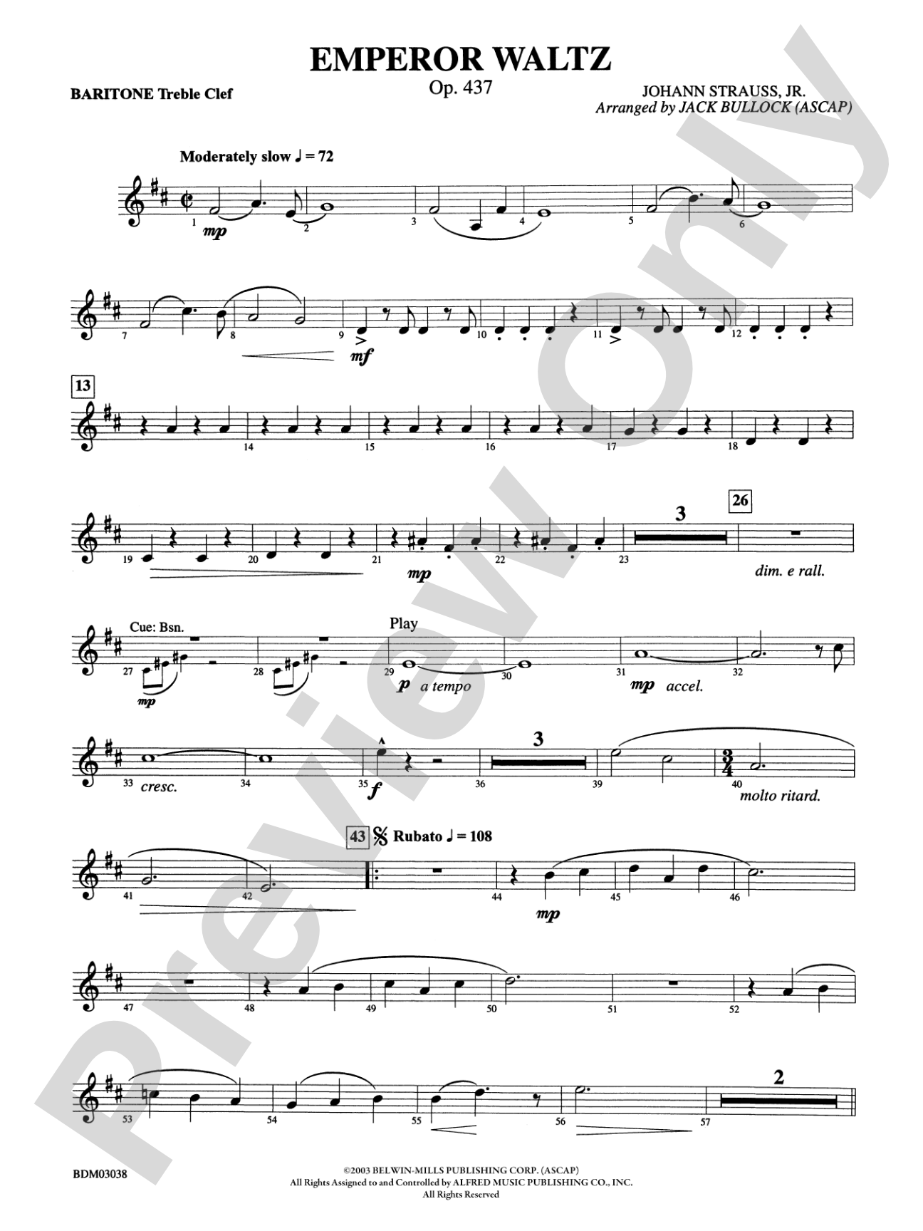 Emperor Waltz, Op. 437: Baritone T.C.