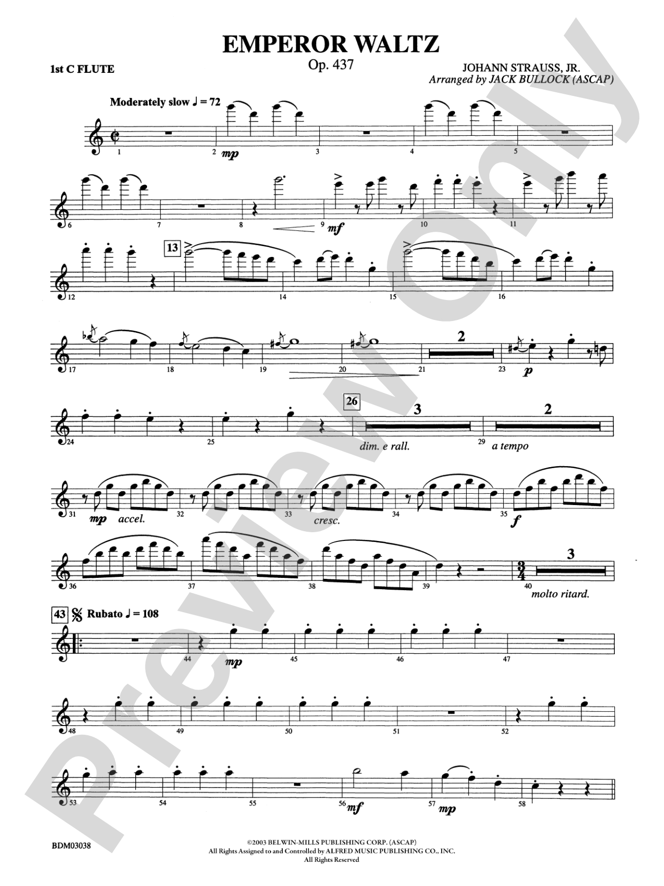 Emperor Waltz, Op. 437: Flute