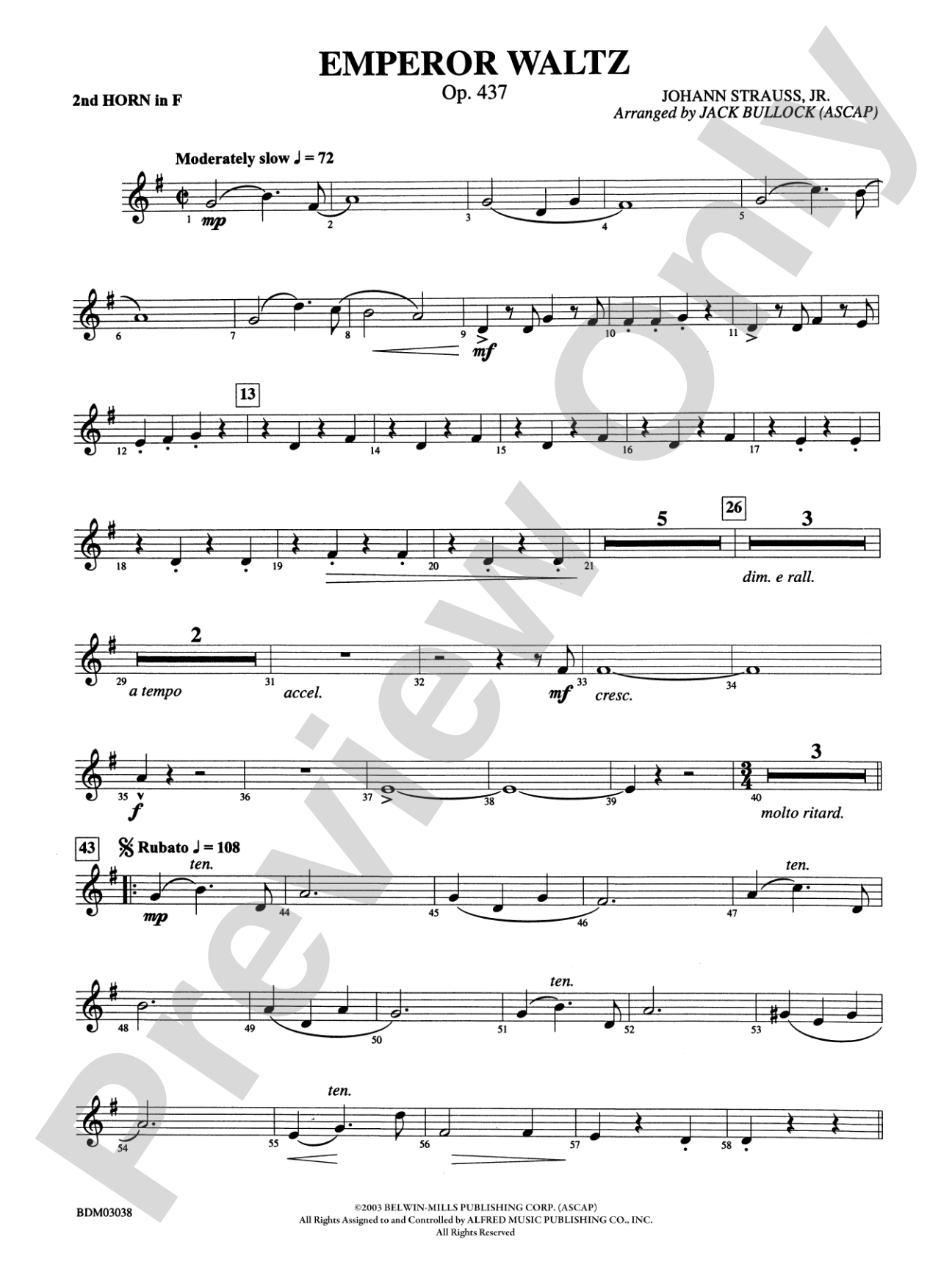 Emperor Waltz, Op. 437: 2nd F Horn