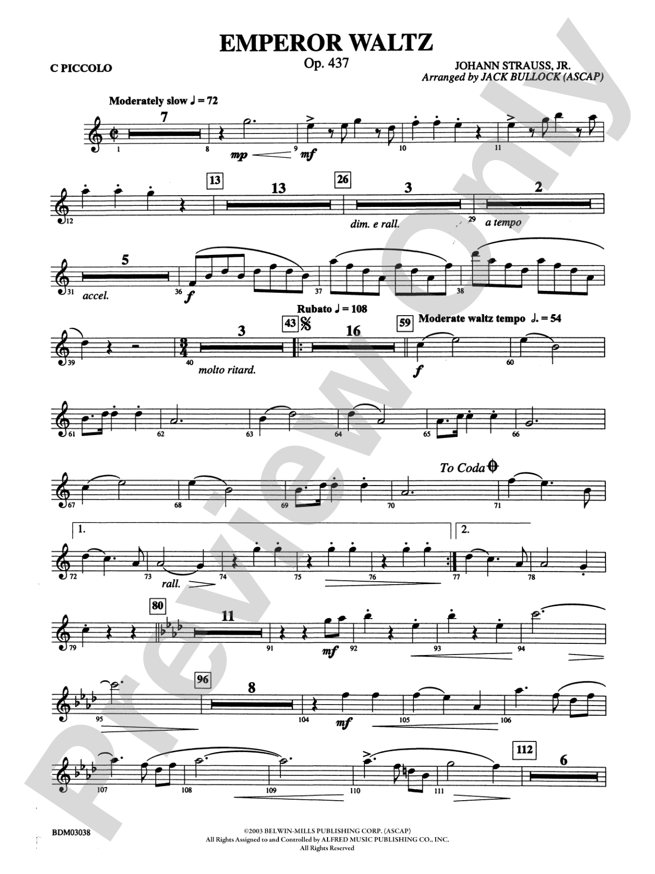 Emperor Waltz, Op. 437: Piccolo